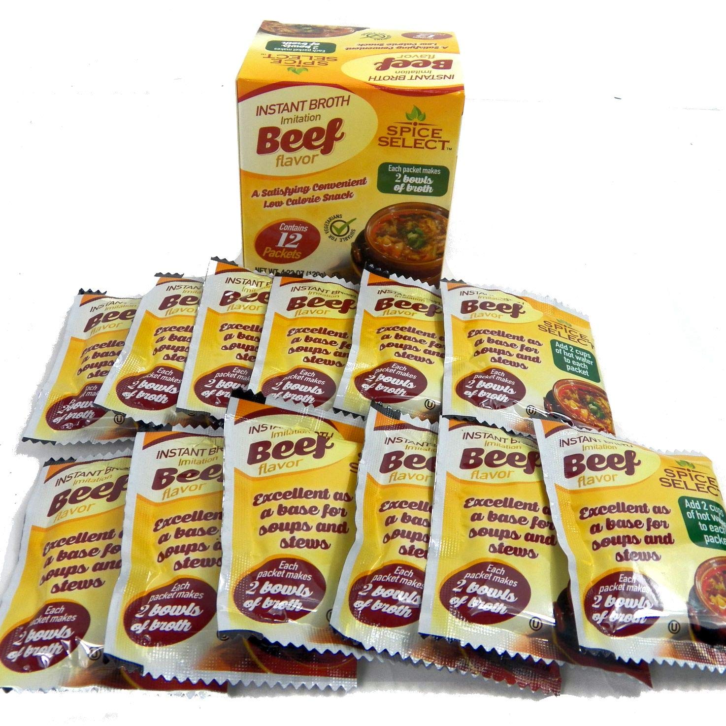 Spice Select Instant Broth Imitation Beef Flavor 12 Packets