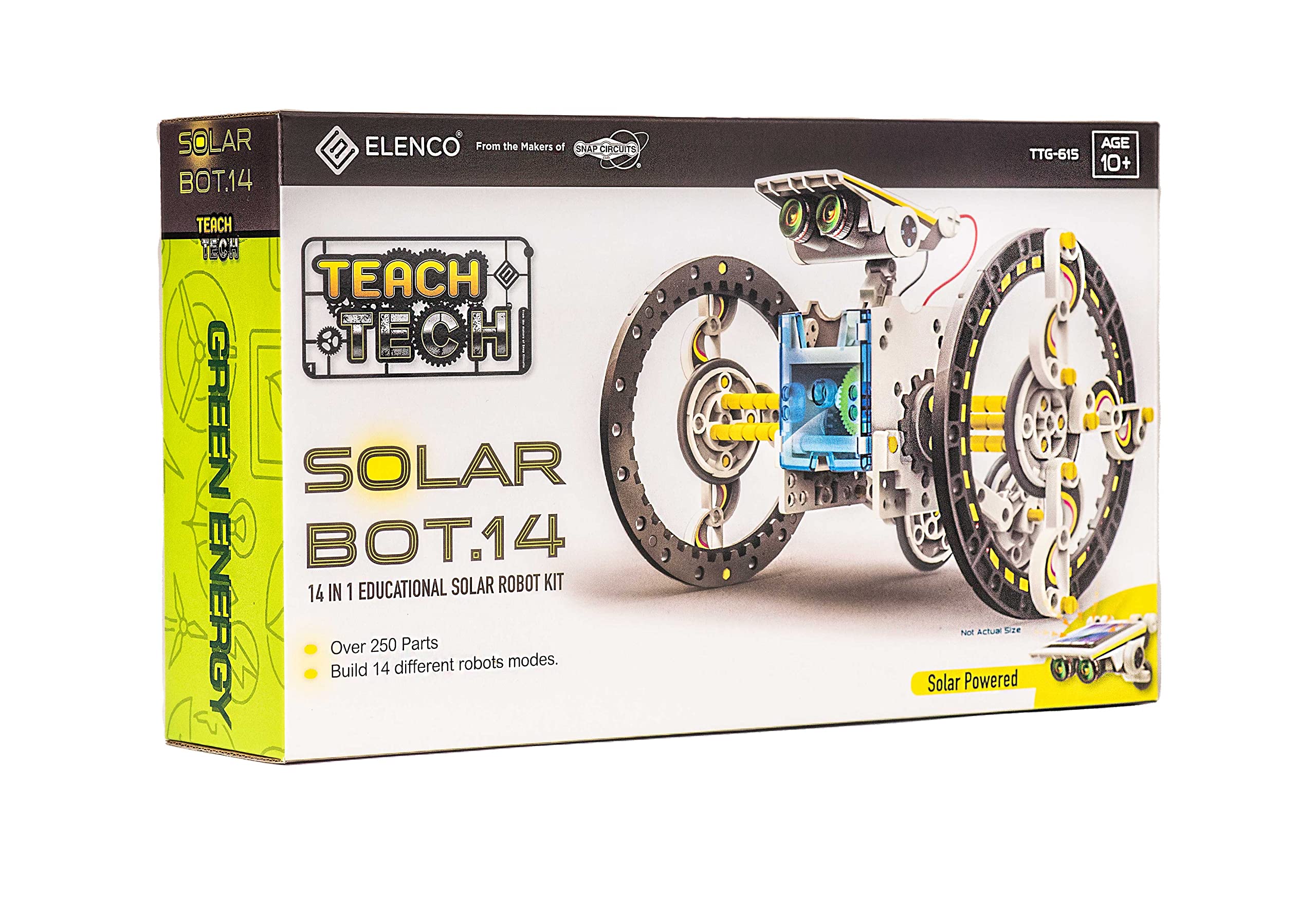 Elenco Teach Tech SolarBot.14, Transforming Solar Robot Kit, STEM Learning Toys for Kids 10+