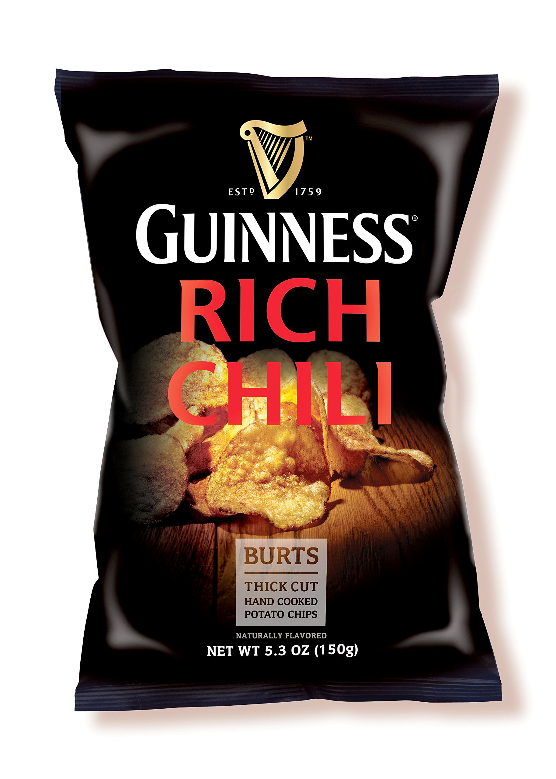 Burt's Guinness Rich Chili Thick Cut Potato Chips, 1.5 Ounce (Pack of 20)