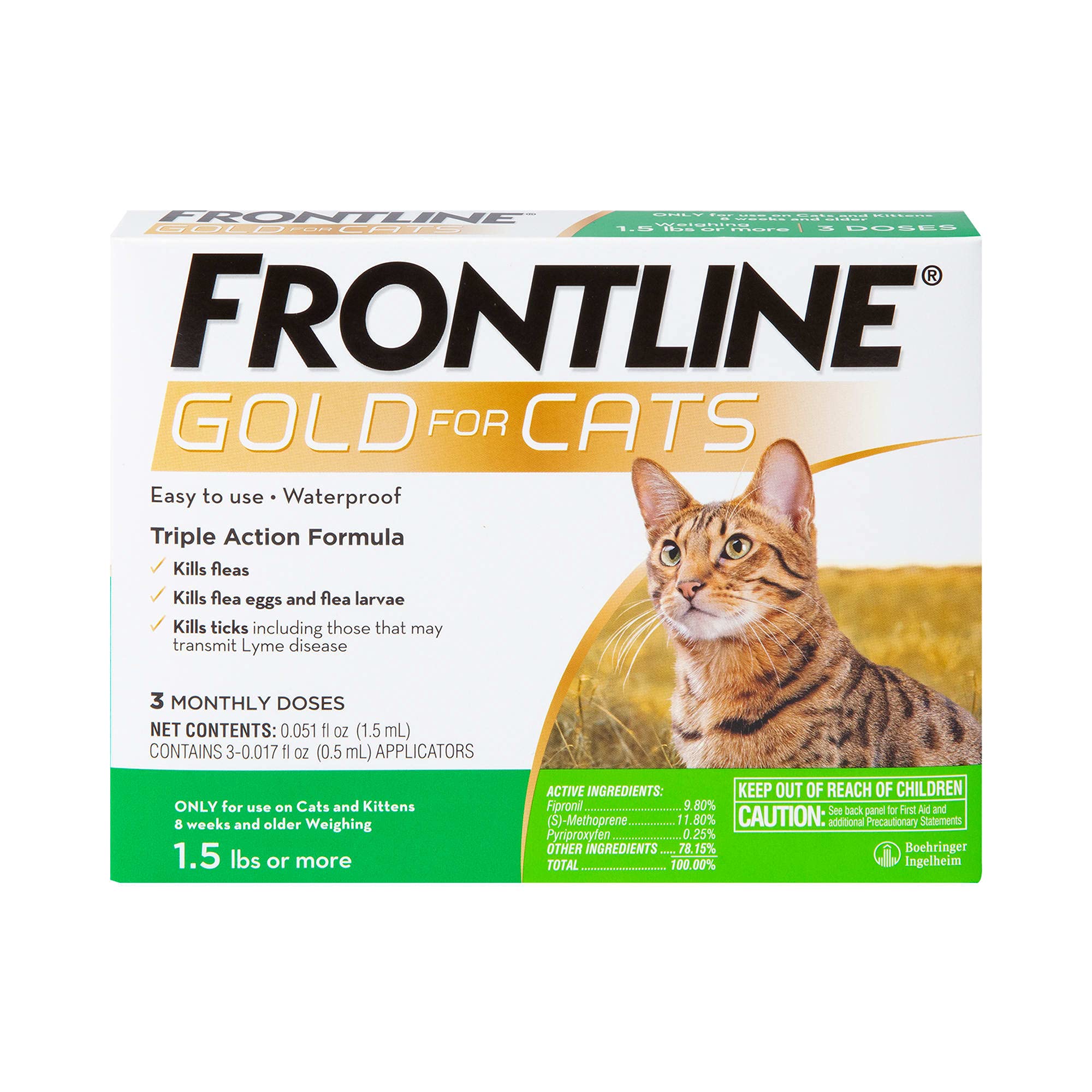 FrontlineGold Flea & Tick Treatment for Cats Pack of 3