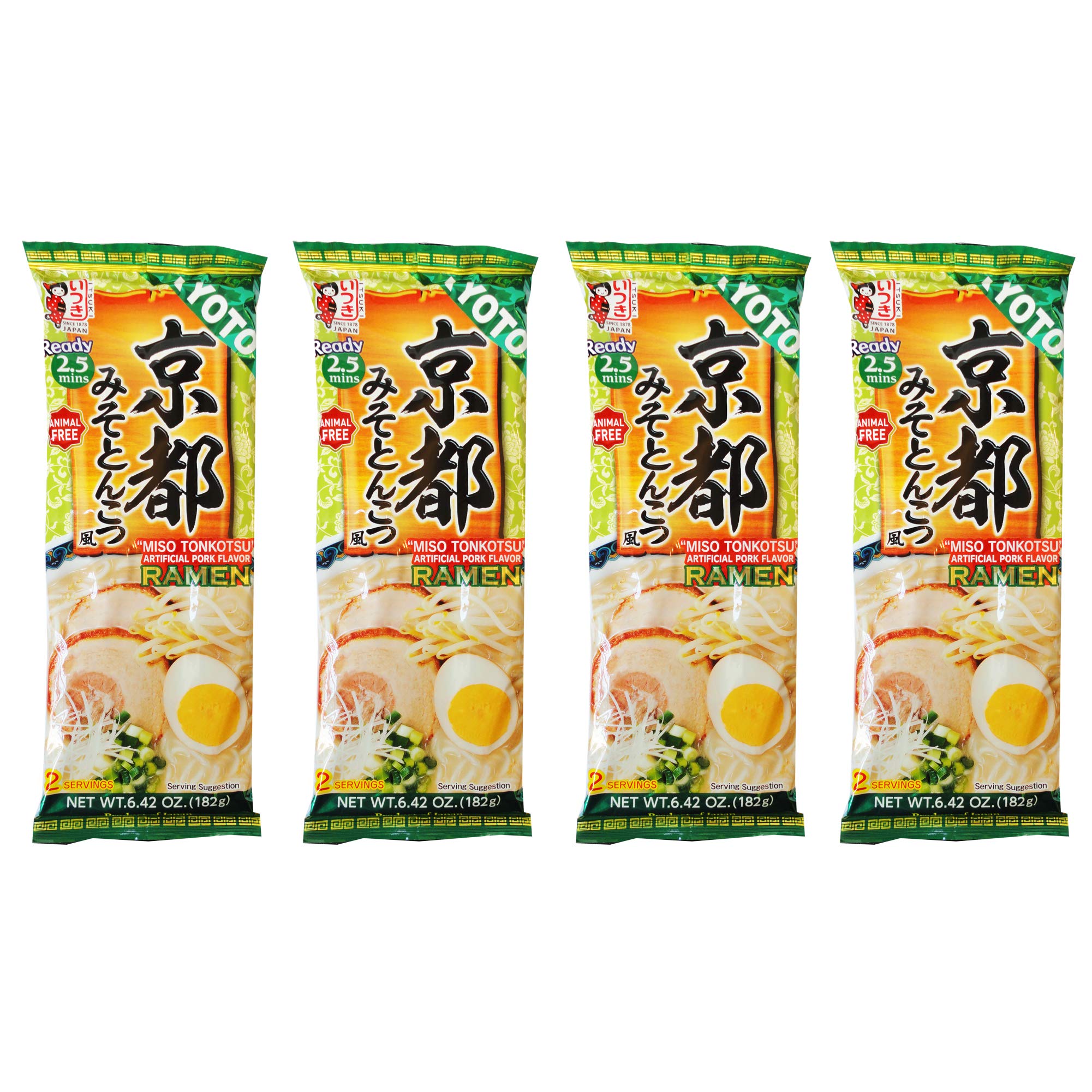 Itsuki Instant Ramen Noodle, Kyoto, Miso Tonkotsu, Pack of 4, 8 Servings