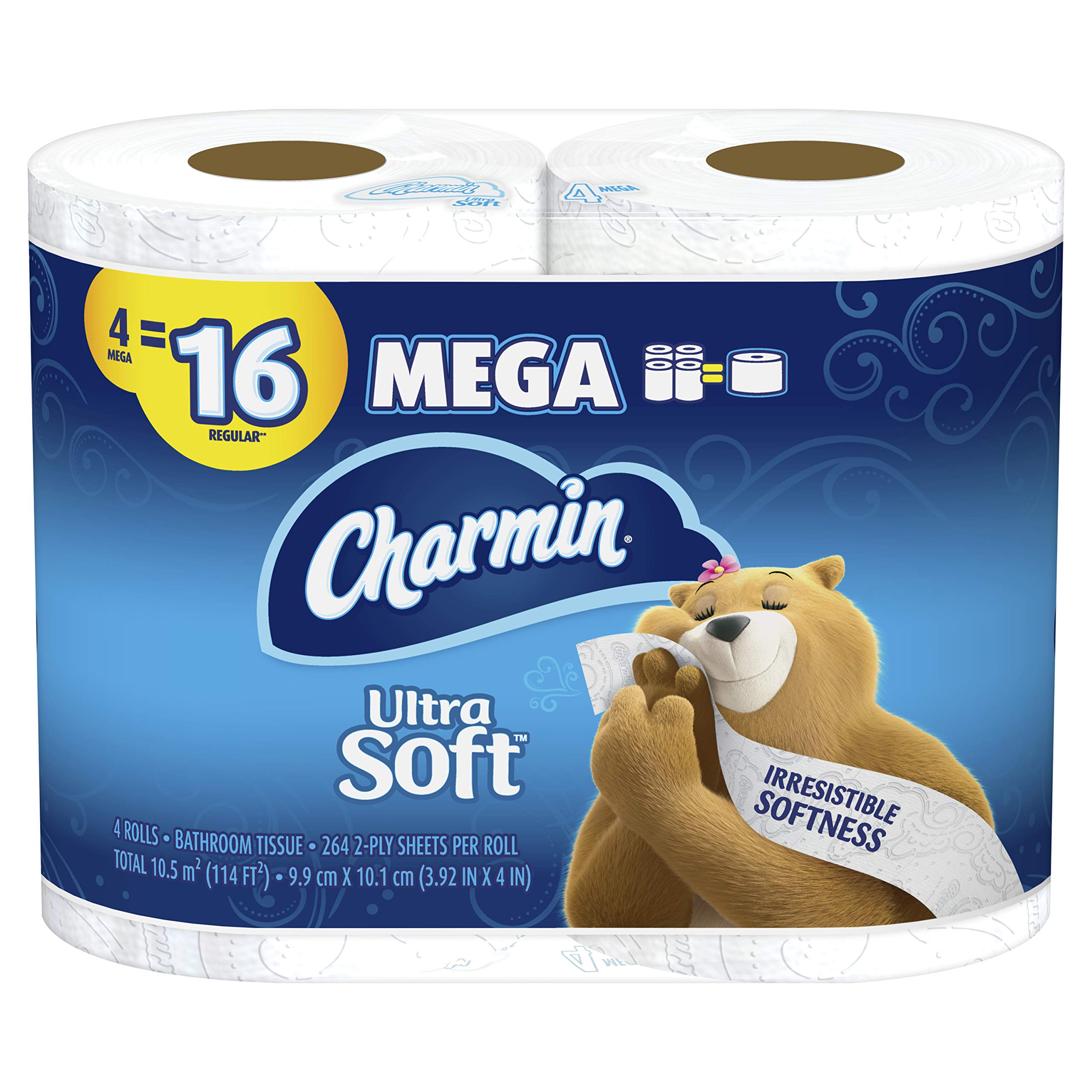 CharminUltra Soft Bathroom Tissue, 4 Count (Pack of 1), White 4 per Pack