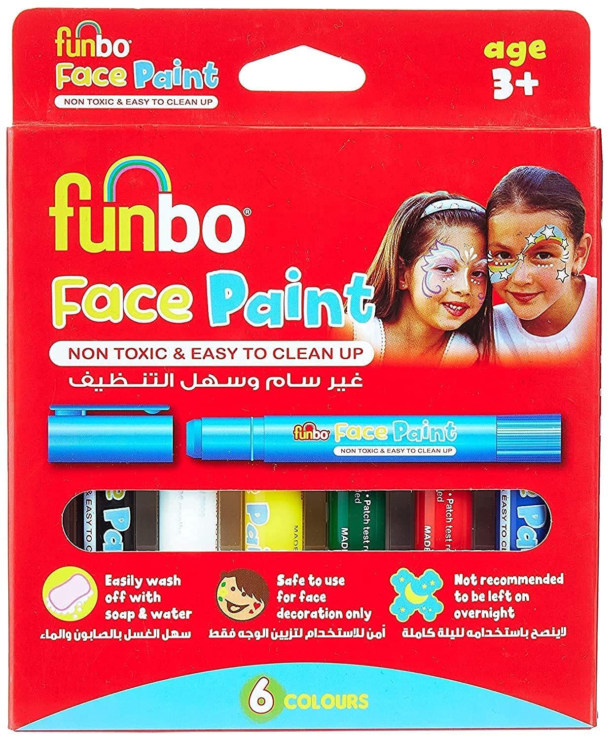 Funbo Face Paint, 6 Color Set