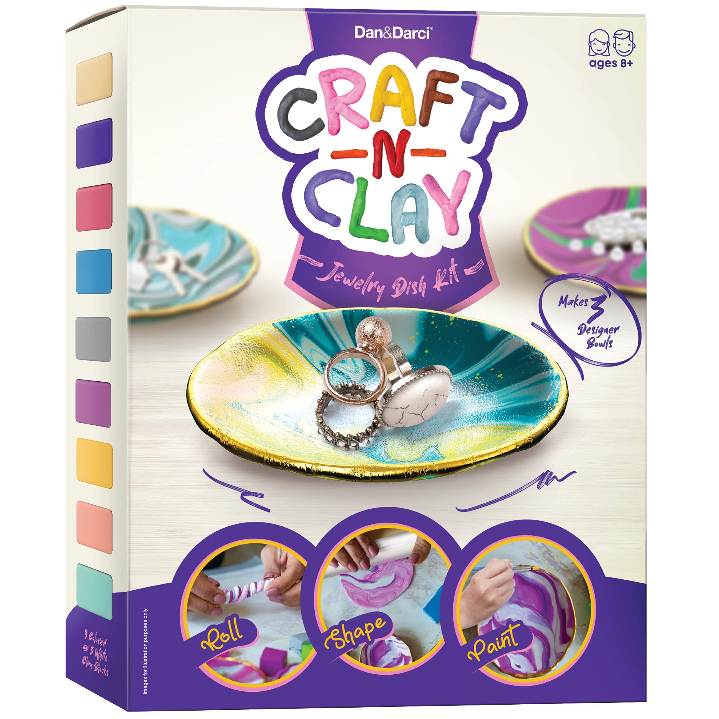 Craft 'n Clay - Jewelry Dish Making Kit for Kids Ages 8-14 Year Old - Best DIY Arts & Crafts Kits Easter Gifts - Creative Toys for Preteen & Teenagers Art Projects - Girl Birthday Gift Ideas