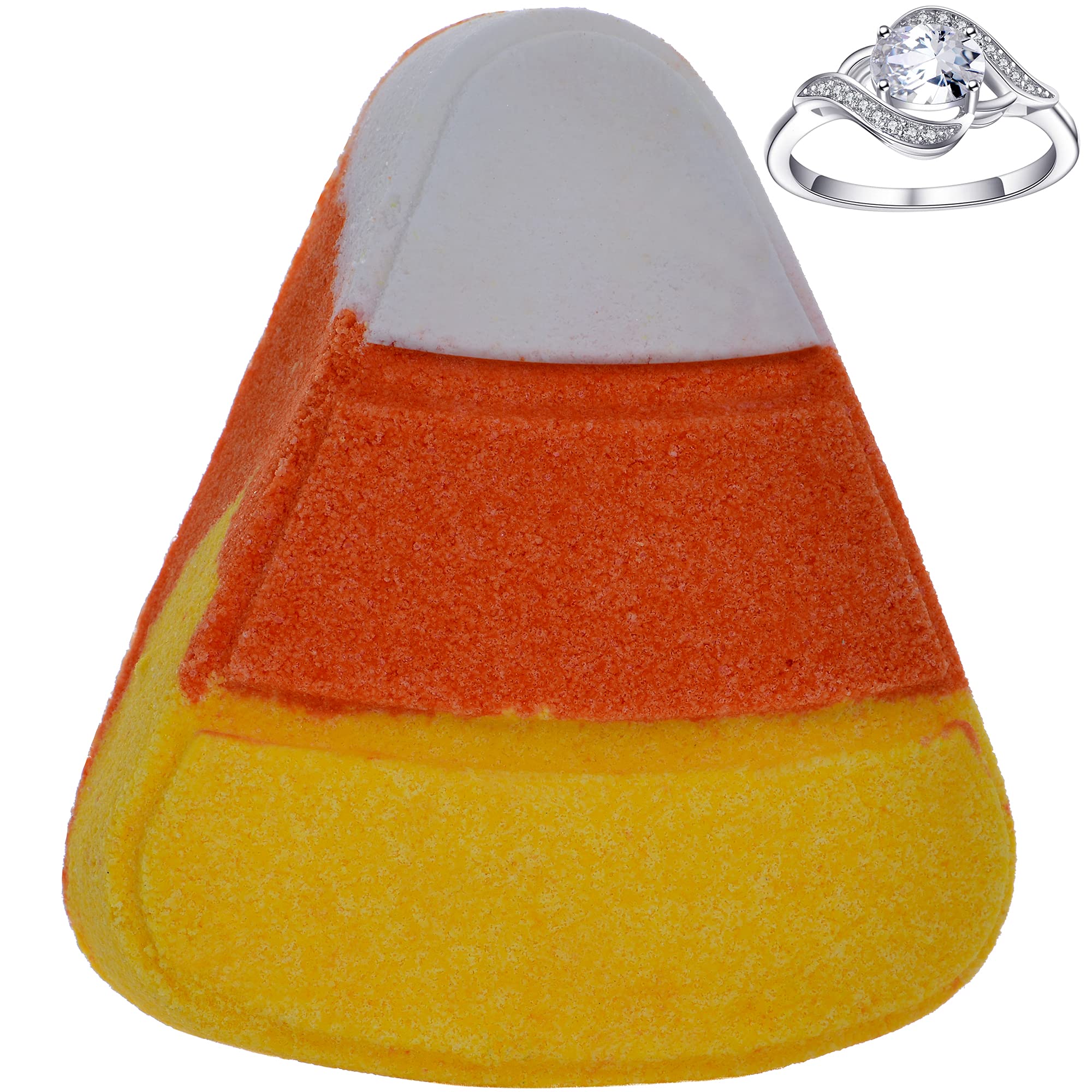 Jackpot CandlesHalloween Candy Corn Bath Bomb with Size 9 Ring Inside Large Made in USA