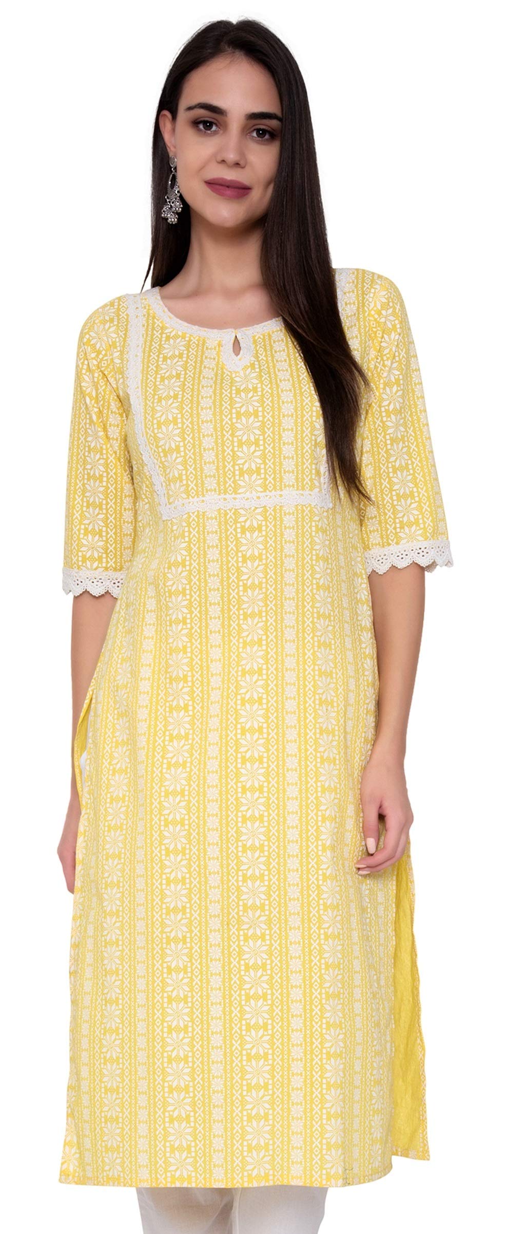 AmayraWomen's Cotton Printed Straight Kurti