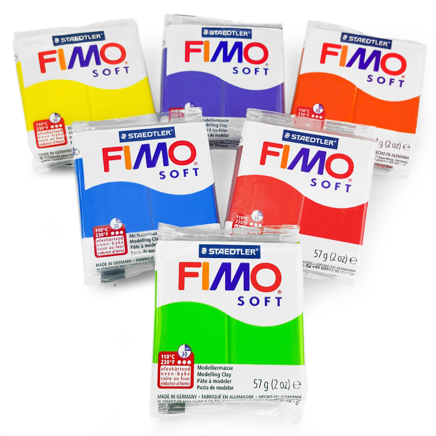 FIMO Soft Polymer Oven Modelling Clay - 57g - Set of 6 - Tropical Colours