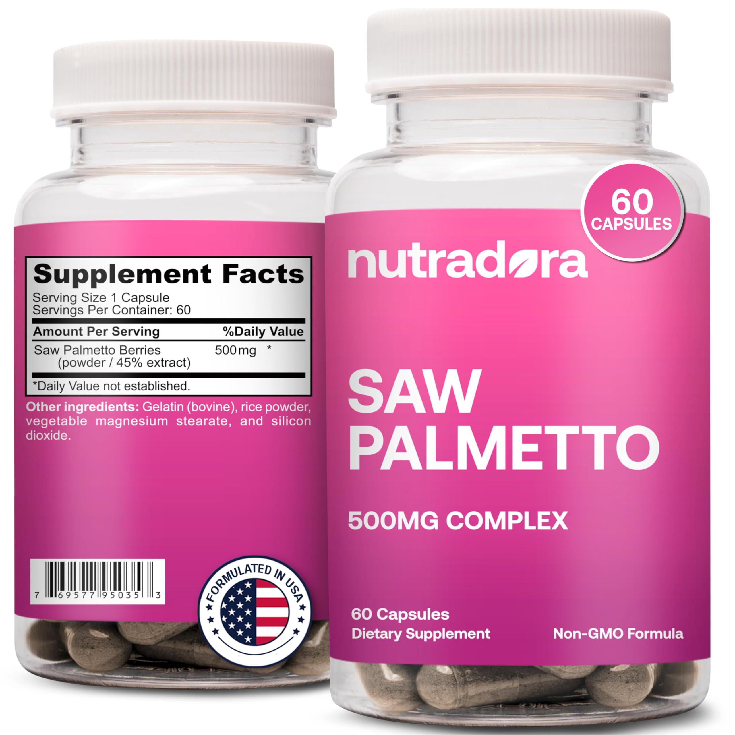 Saw Palmetto for Women - Hair Growth, DHT Blocker & Bladder Control Capsules Made with Complex Saw Palmetto Extract Berry Supplement, Formulated in USA, 60 Capsules, 2 Month Supply