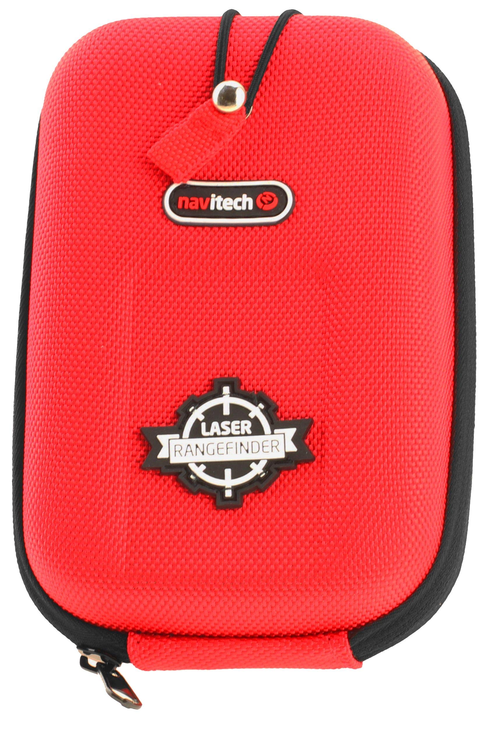 Navitech Red EVA Rangefinder Hard Case/Cover With Carabiner Clip Compatible With The TecTecTec VPRO500 / TecTecTec VPRO500S / TecTecTec VPRODLX Golf Rangefinder