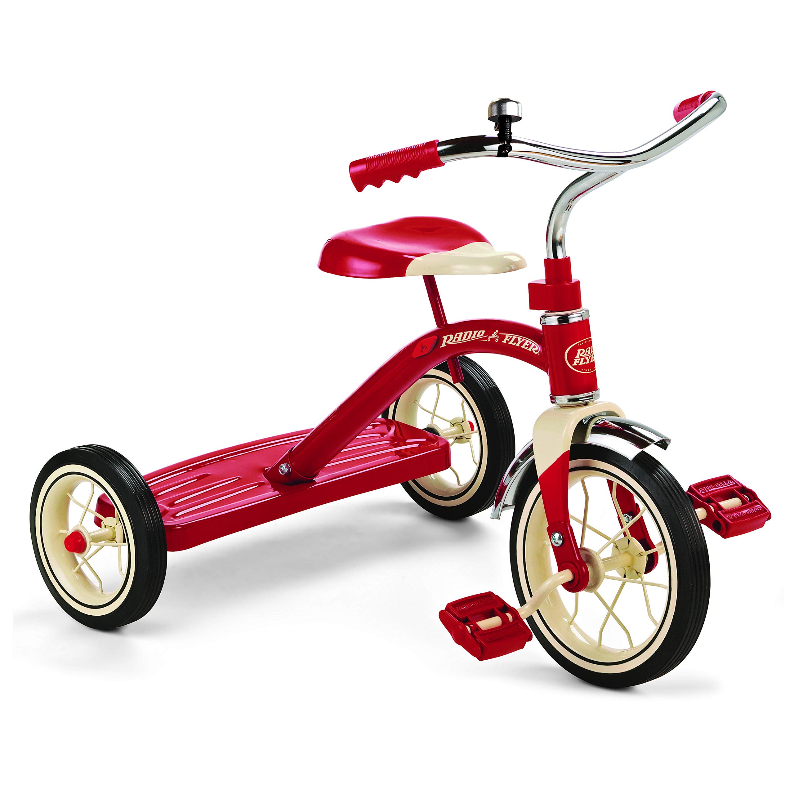 Radio Flyer Classic 10 Inch Toddler Tricycle with Rubber Tires and Steel Frame