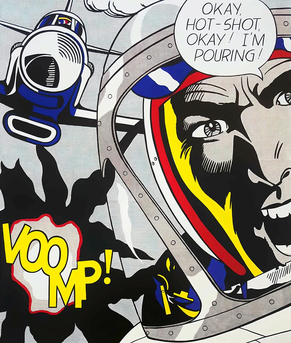 Tallenge - Okay Hot-Shot, Okay - Roy Lichtenstein - Pop Art Painting - Large Poster(Paper,18x24  inches, Multicolour)