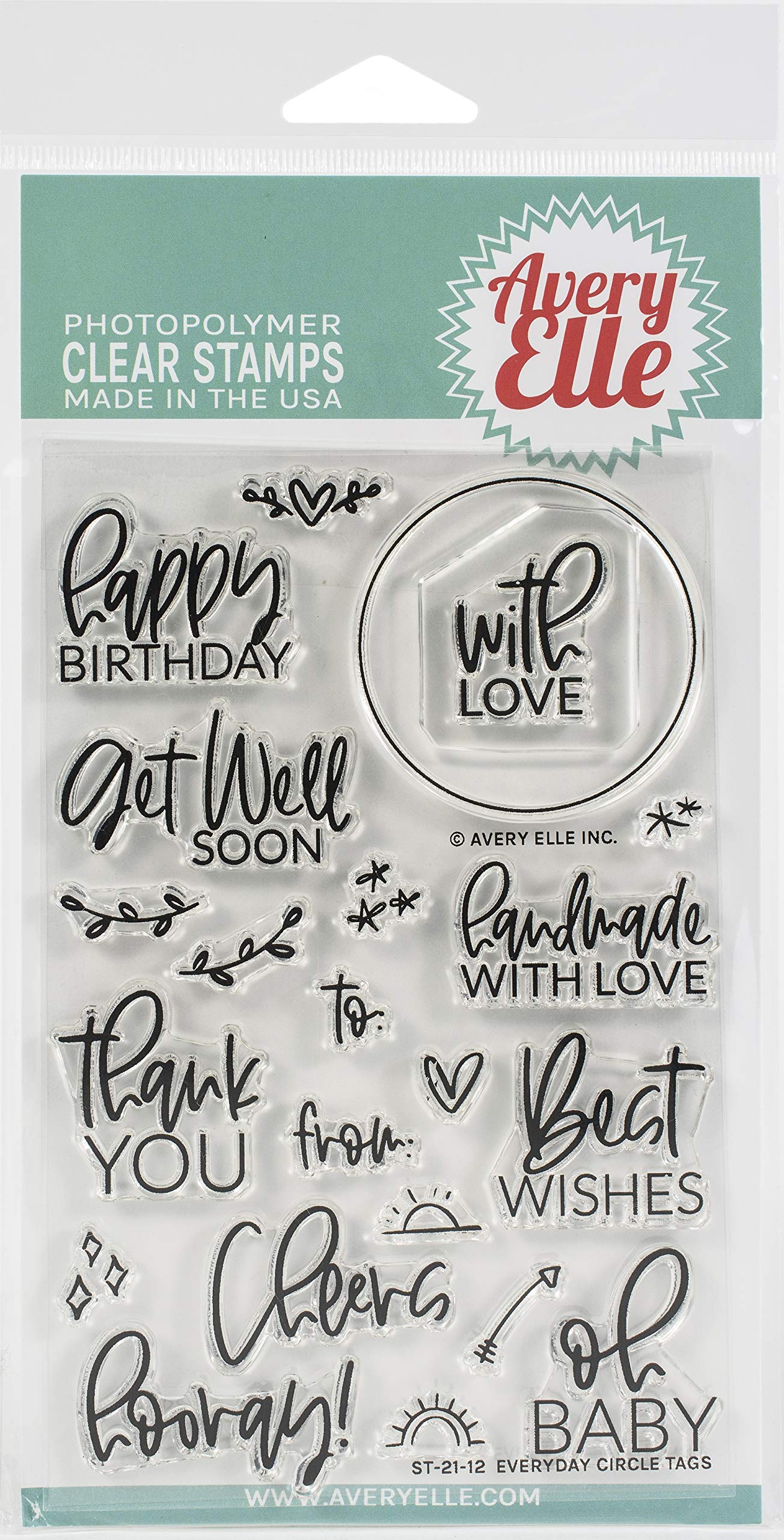 Avery Elle Clear Set, Everyday Circle Tags 4x6 inch