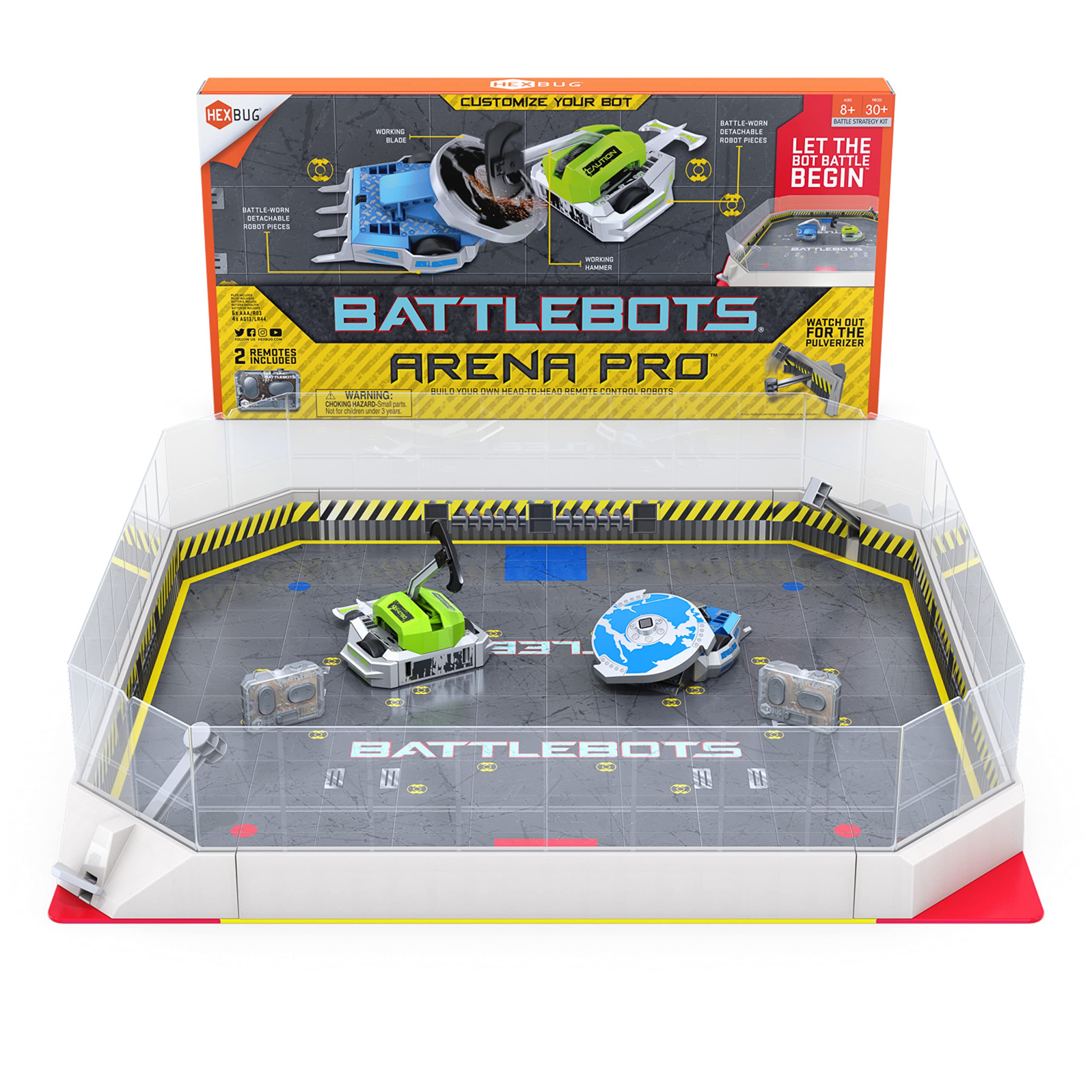 HEXBUGBattleBots Arena Pro, Remote Control Robot Toys for Kids with Over 100 Configurations, STEM Toys for Boys & Girls Ages 8 & Up, Batteries Included