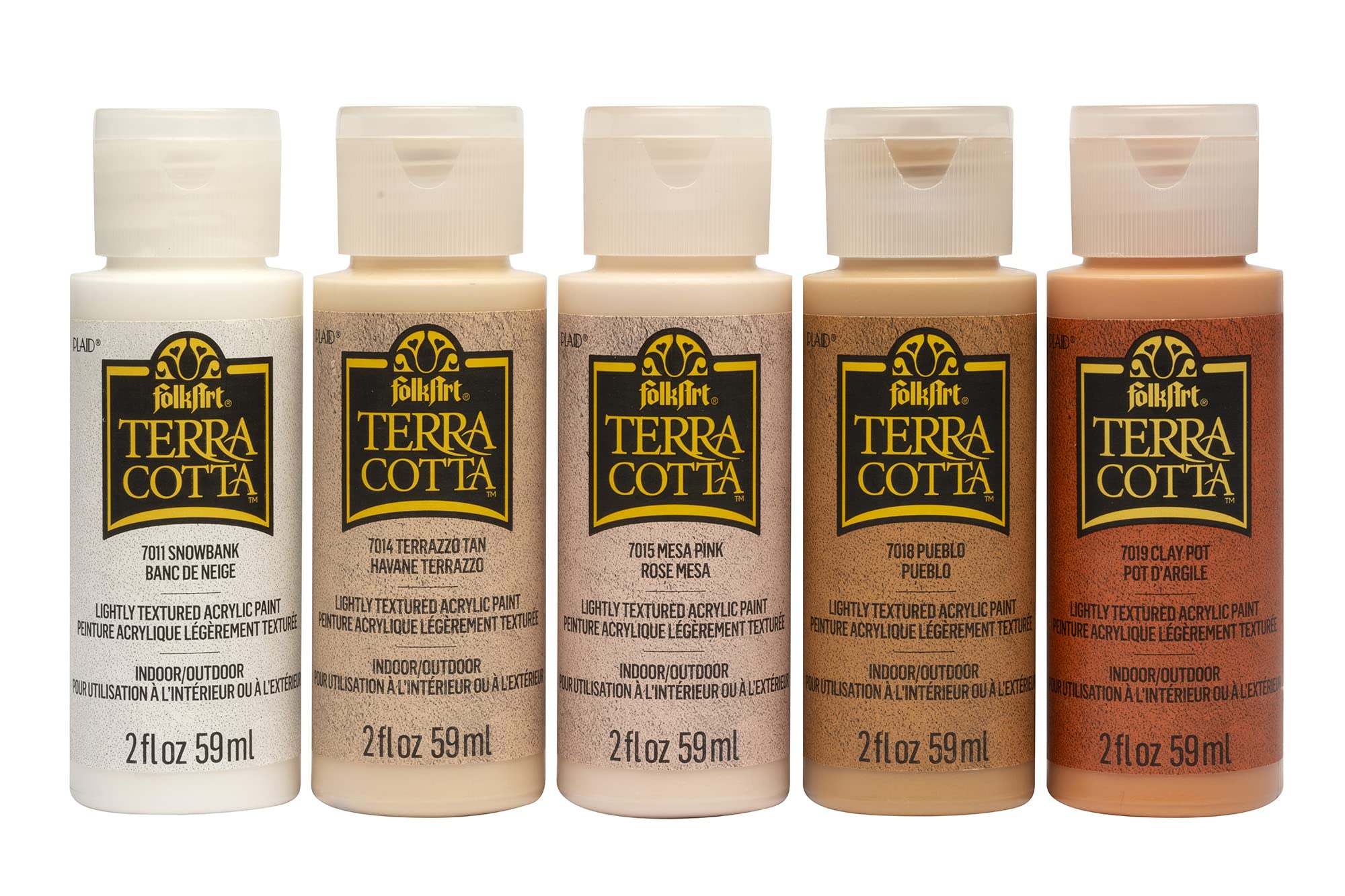 FolkArt Terra Cotta Acrylic Paint Set of 5, Essentials 2 fl oz Assorted Matte Finish Colors For Painting, Drawing & Art Supplies, DIY Arts And Crafts Acrylic Paint For Kids And Adults, 44506