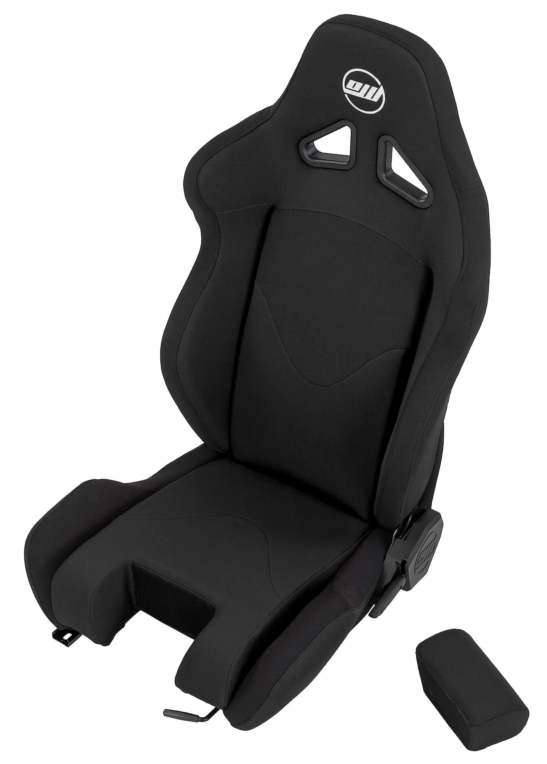 SimFab Flight Simulator Seat With Seat Base Cut Out For Fighter Stick Or Helicopter Collective, black