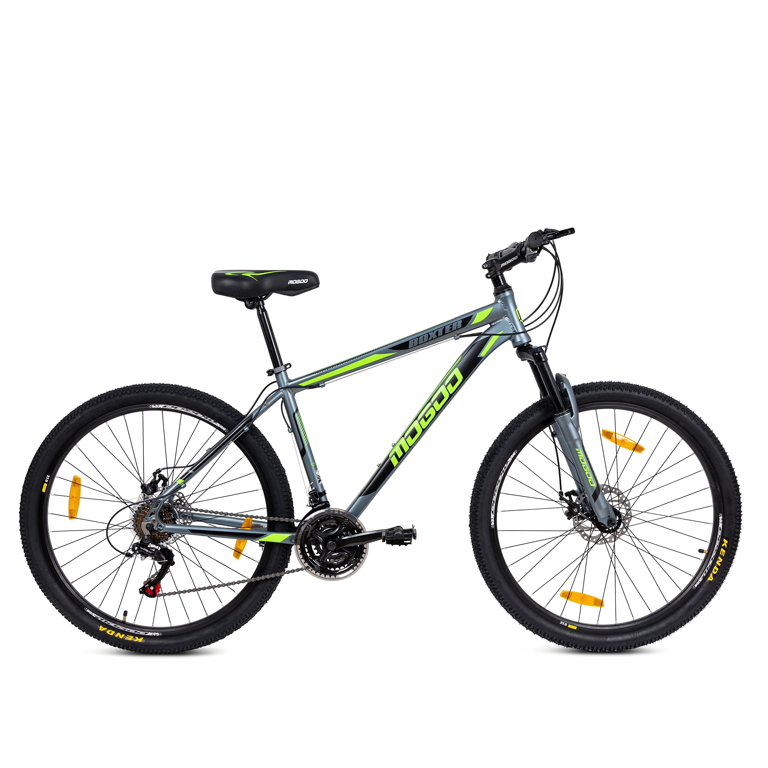 Mogoo Boxter Aluminum Alloy Mountain Bike Kenda 27.5 Inch, 21-Speed Shimano Drivetrain, Bicycle Adult, Mechanical Disc Brakes, Adjustable Seat, 21-Gear, Suspension MTB Cycle for Men and Women