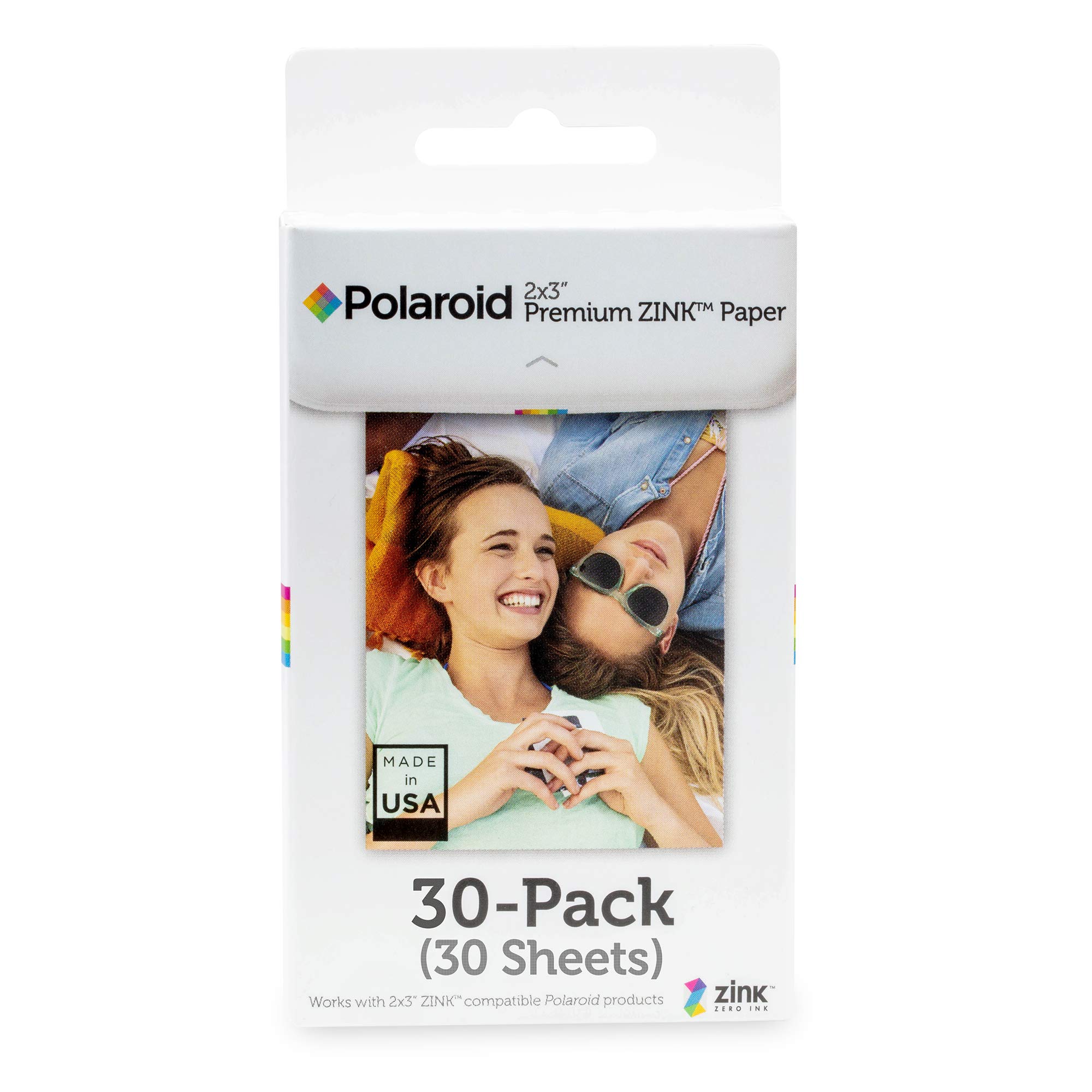 Polaroid POLZ2X330 Premium Zink Photo Paper 2x3ʺ (30 Pack) Compatible with Snap, Mint, SnapTouch Instant Print Digital Cameras & Zip, Mint Mobile Photo Printer, black