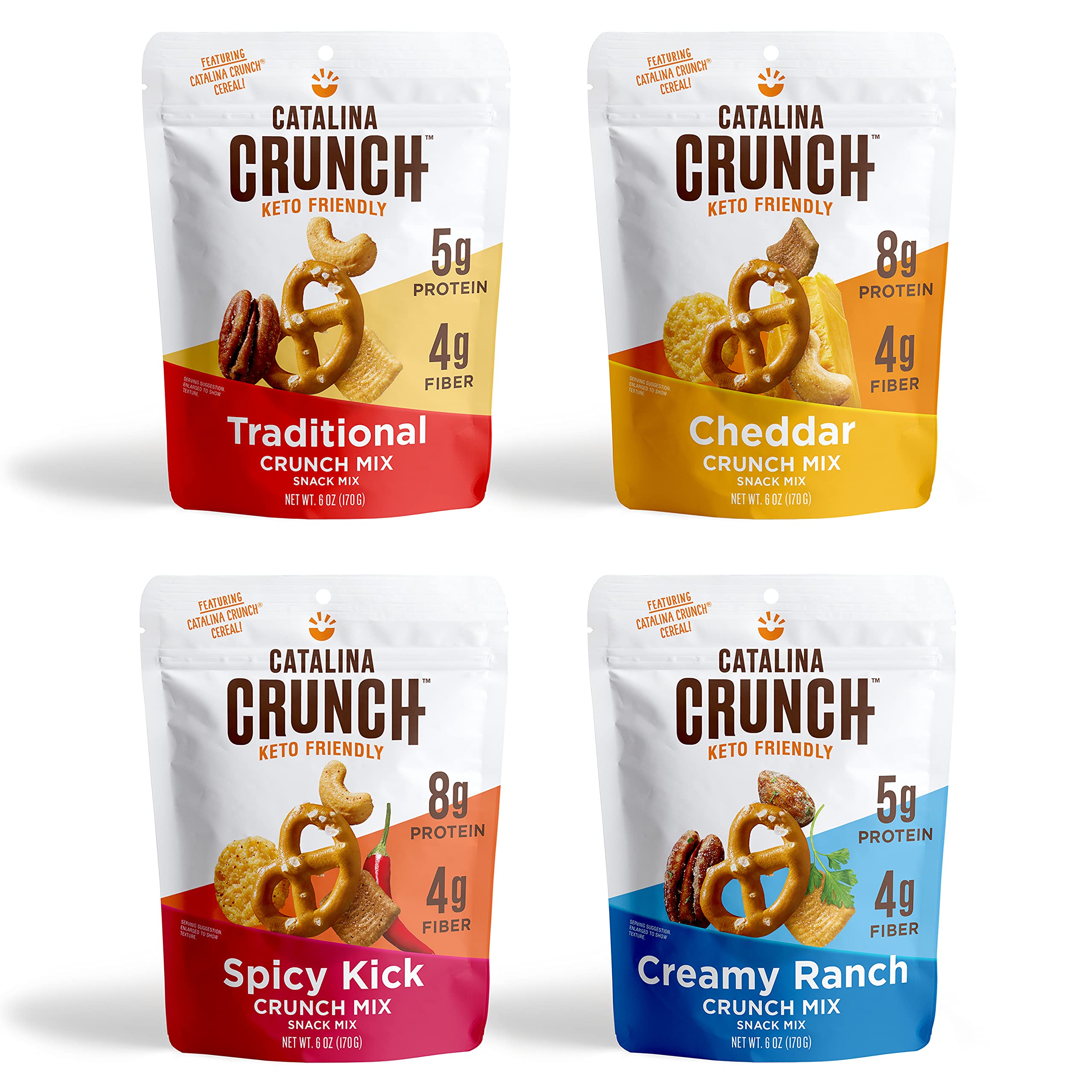 Catalina Crunch Mix Keto Snack Mix Variety Pack | Keto Friendly, Low Carb, Protein Snacks, 6 oz (Pack of 4)