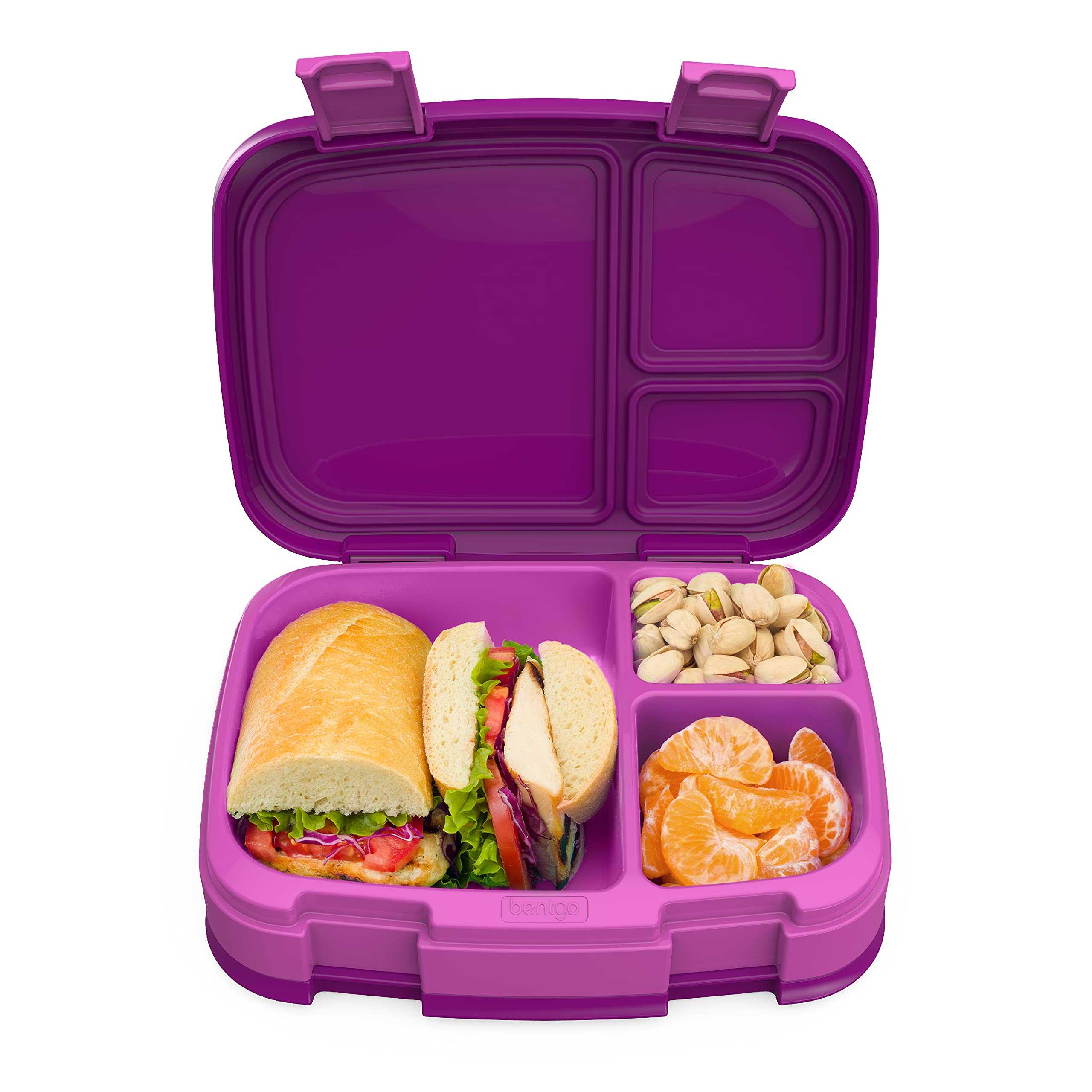 Bentgo Fresh – Leak-Proof, Versatile 4-Compartment Bento-Style Lunch Box with Removable Divider, Portion-Controlled Meals for Teens and Adults On-The-Go – BPA-Free, Food-Safe Materials (Purple)