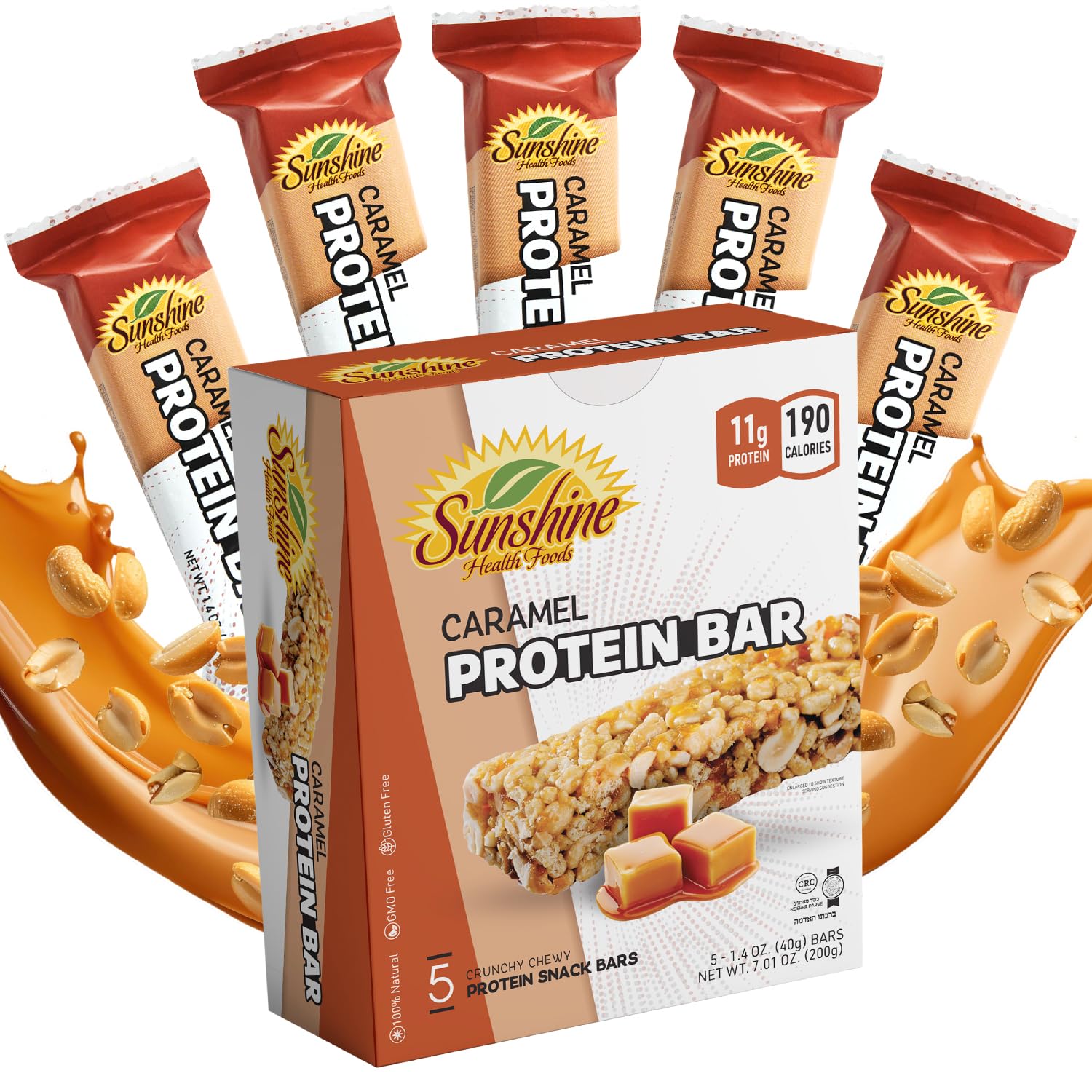 Gluten free Protein Bars, 5 Caramel Healthy Protein Bars for Active Lifestyles, Ideal Protein Bars for Meal Replacement, Perfect High Protein Bars for Muscle Recovery, and Sustained Energy