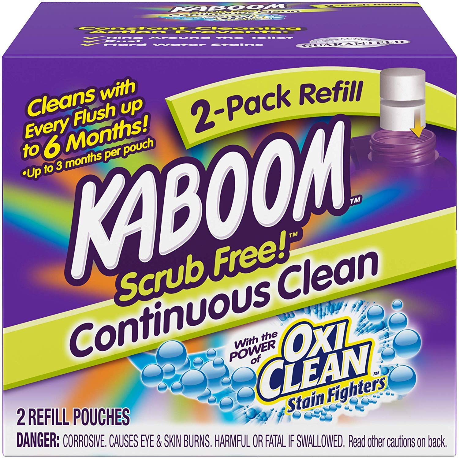 Scrub Free! Continuous Clean Toilet Cleaning Refill 2 Pack (4 Boxes of 2 Pack Refill)