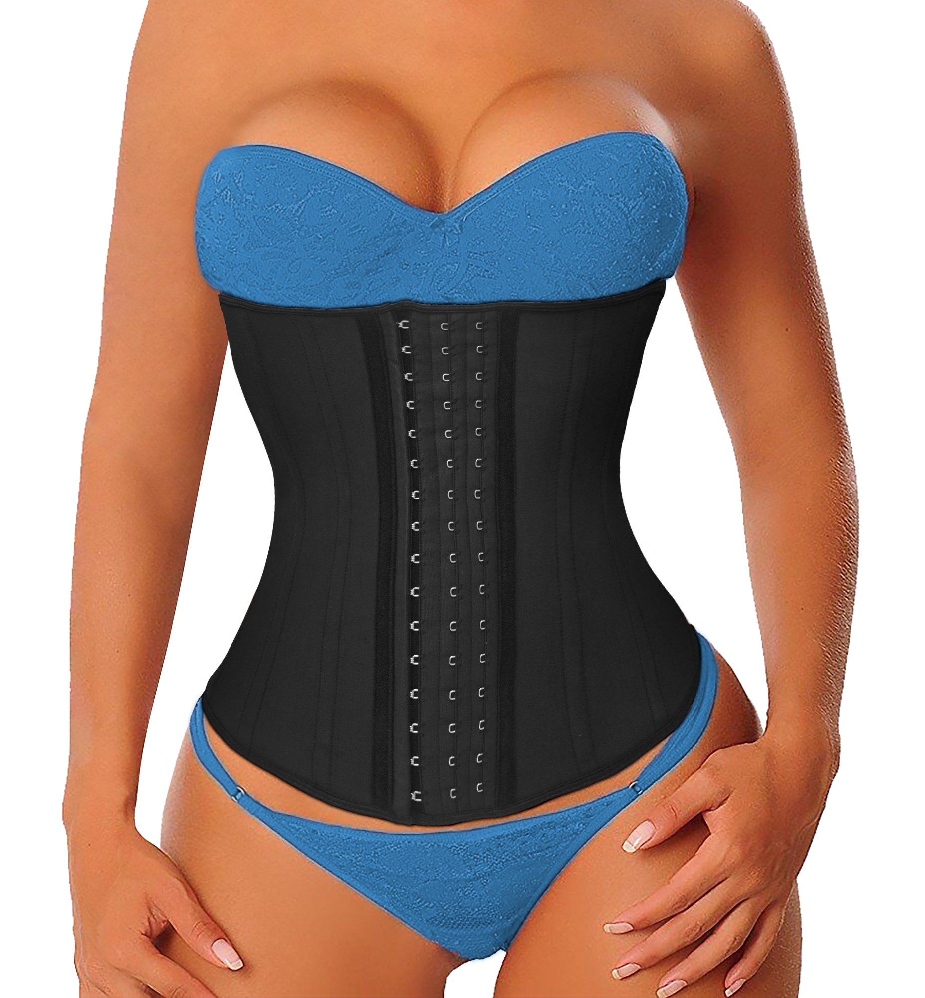 YIANNA Waist Trainer Women Body Shaper Long Torso Tummy Control Corset for Sport Cincher Latex Shapewear