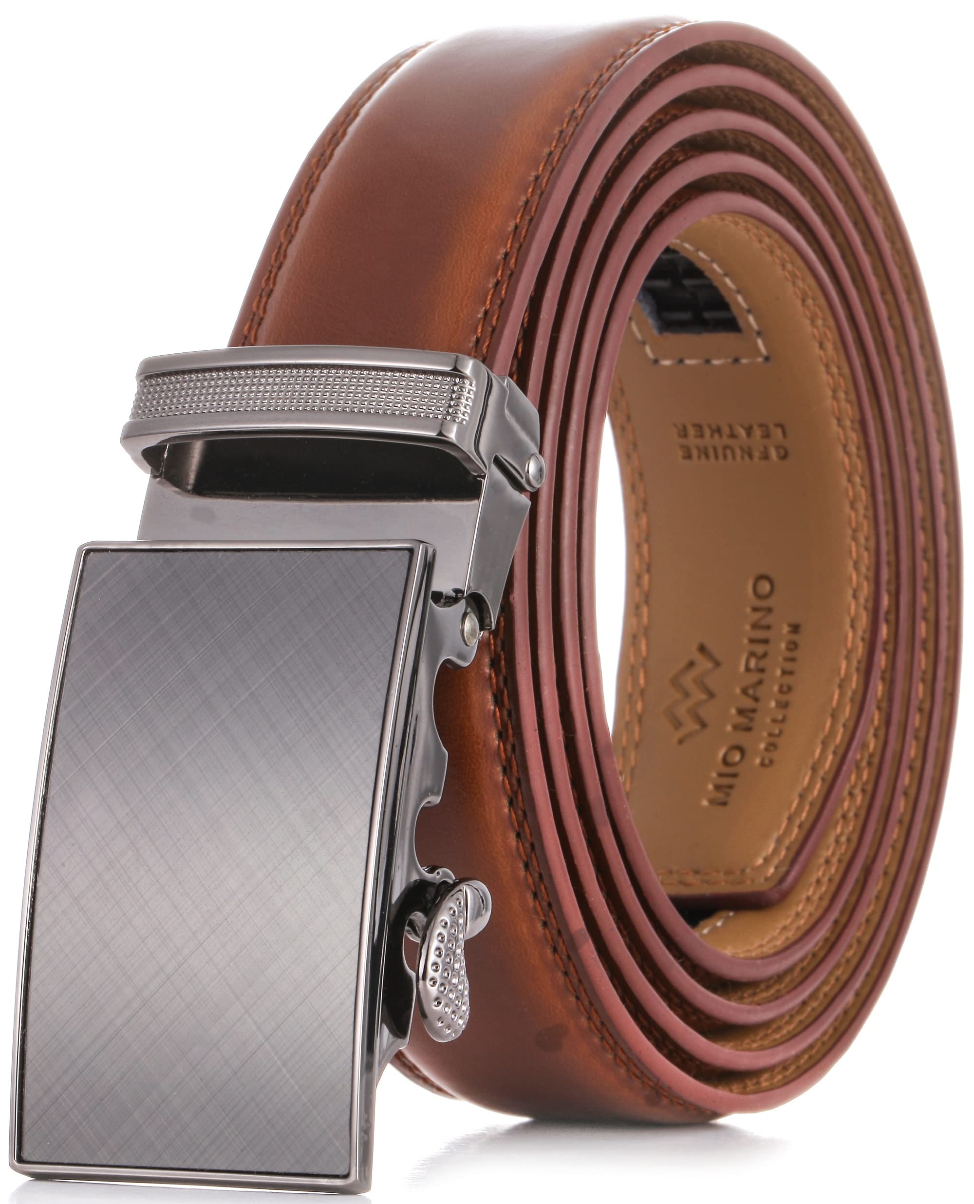 Marino AvenueMarino Men’s Genuine Leather Ratchet Dress Belt With Automatic Buckle, Enclosed in an Elegant Gift Box