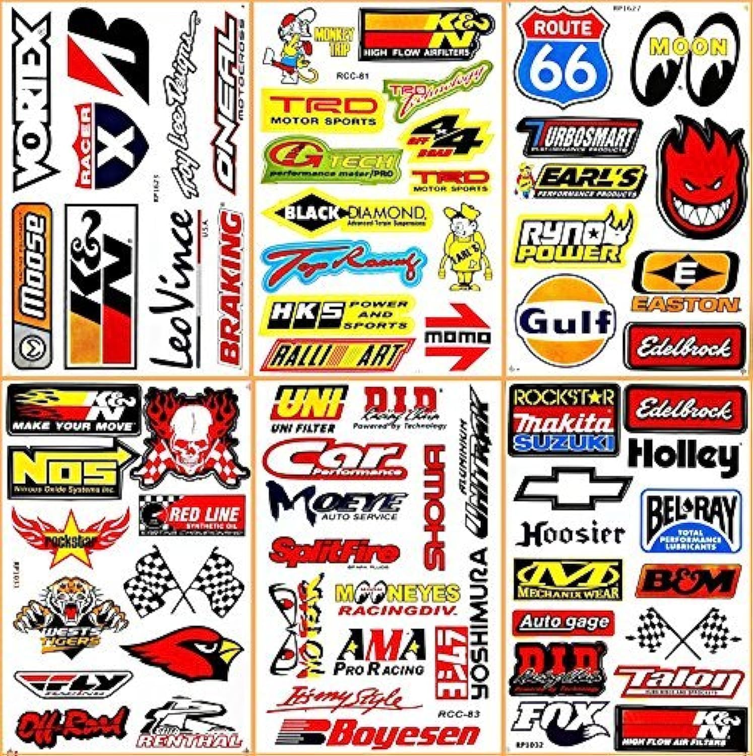 Cars Motorsport Nos Gulf Hot Rod Nascar Drag Racing Lot 6 Vinyl Graphic Decals Stickers D6094