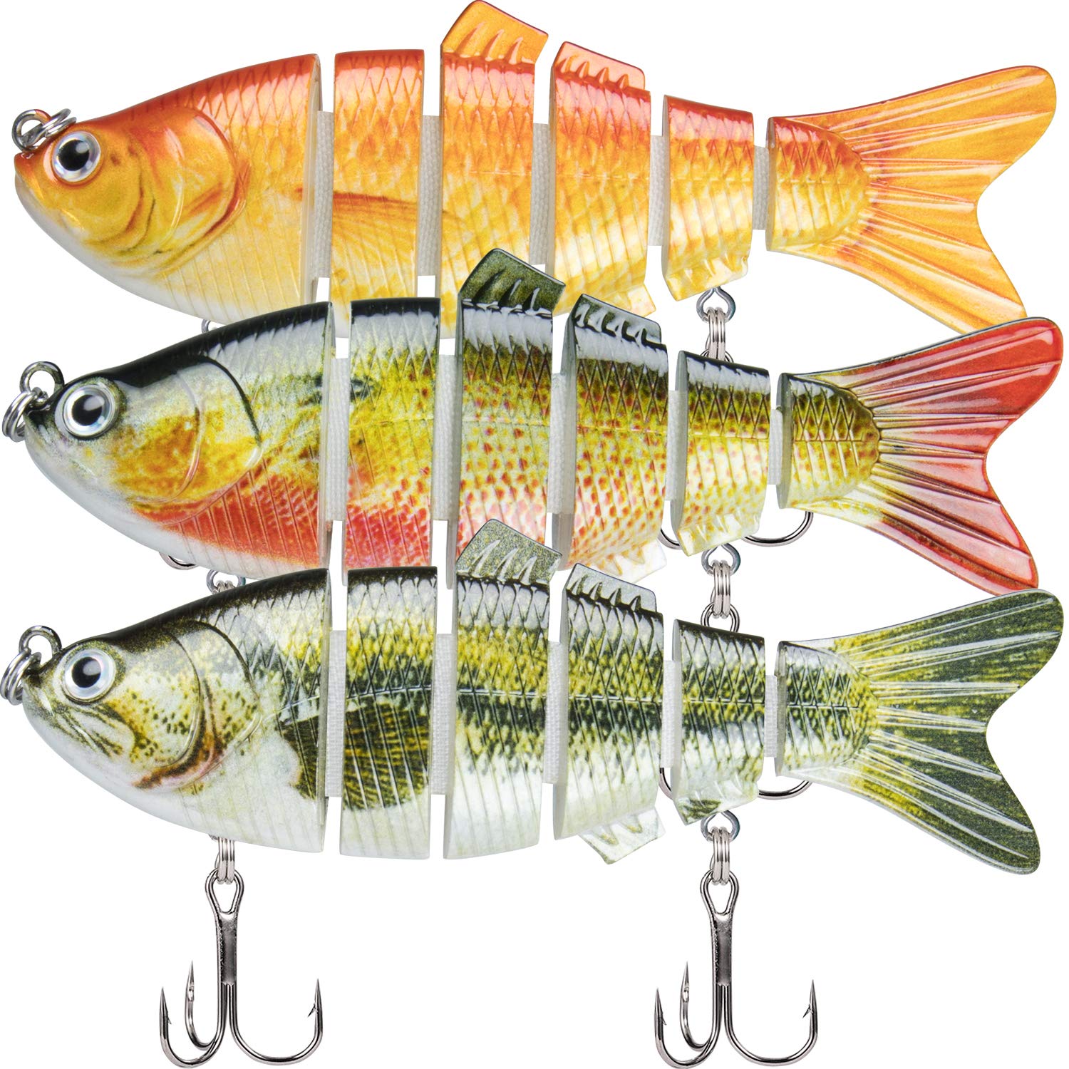 TRUSCENDFishing Lures for Freshwater and Saltwater, Lifelike Swimbait for Bass Trout Crappie Walleye Pike, Slow Sinking Bass Fishing Lure, Must-Have Fishing Gifts for Men, Family Fishing Gear Plugs