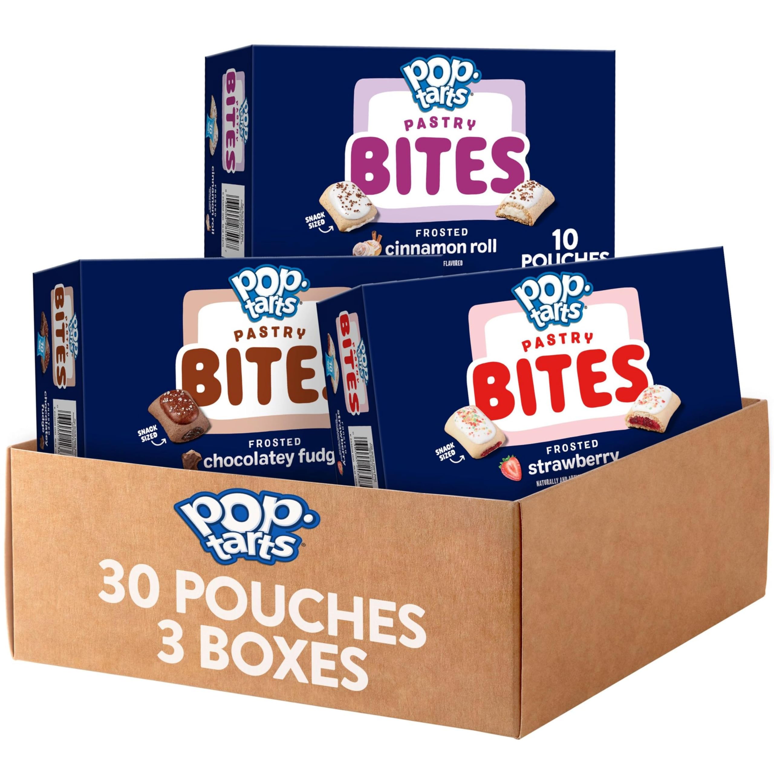 Pop-TartsBaked Pastry Bites, Kids Snacks, School Lunch, Variety Pack (3 Boxes, 30 Pouches)