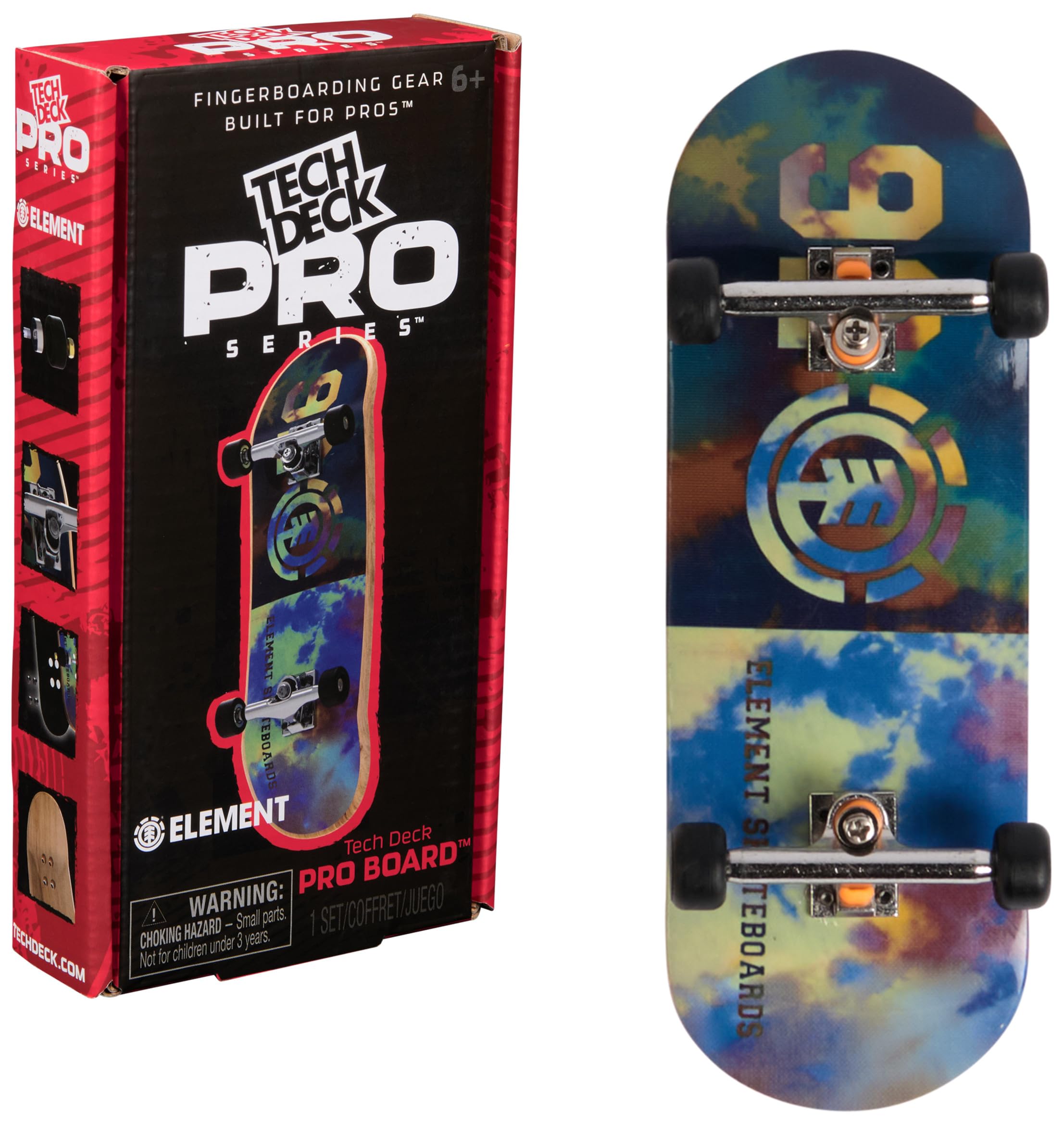 TECH DECK, Element Pro Series Finger Board with Storage Display, Built for Pros; Authentic Mini Skateboards, Kids Toys for Ages 6 and up