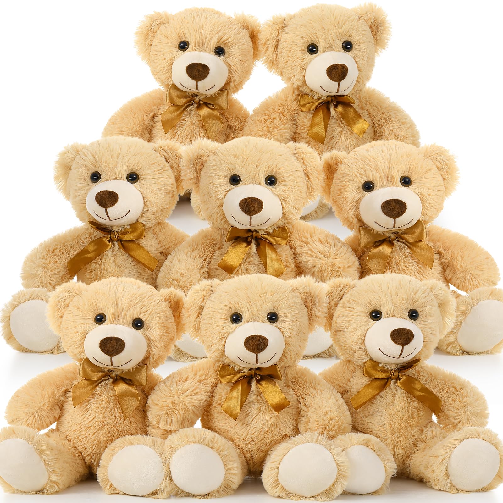 MorisMos Teddy Bear Bulk Light Brown 8 Packs