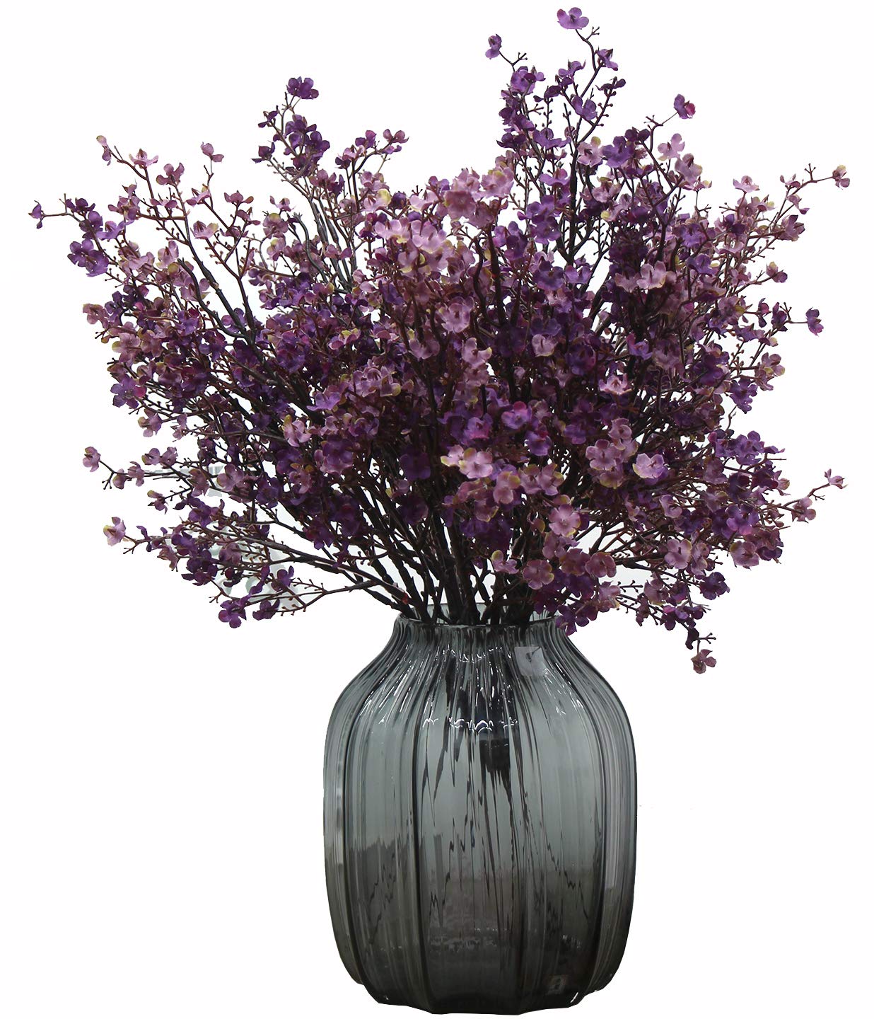 JAKY-GlobalBabys Breath Gypsophila Artificial Flowers 6 Bundle European Fake Silk Plants Decor Wedding Party Decoration Bouquets Real Touch DIY Home Garden (Autumn Purple)