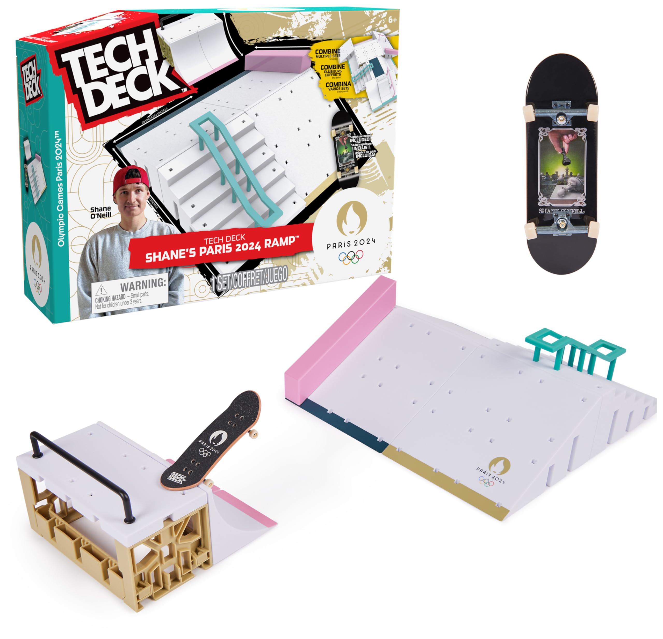 TECH DECKShane O’Neill’s Olympic Games Paris 2024 Ramp Customizable X-Connect Park Creator Playset & Exclusive Fingerboard, Kids Toy for Ages 6+