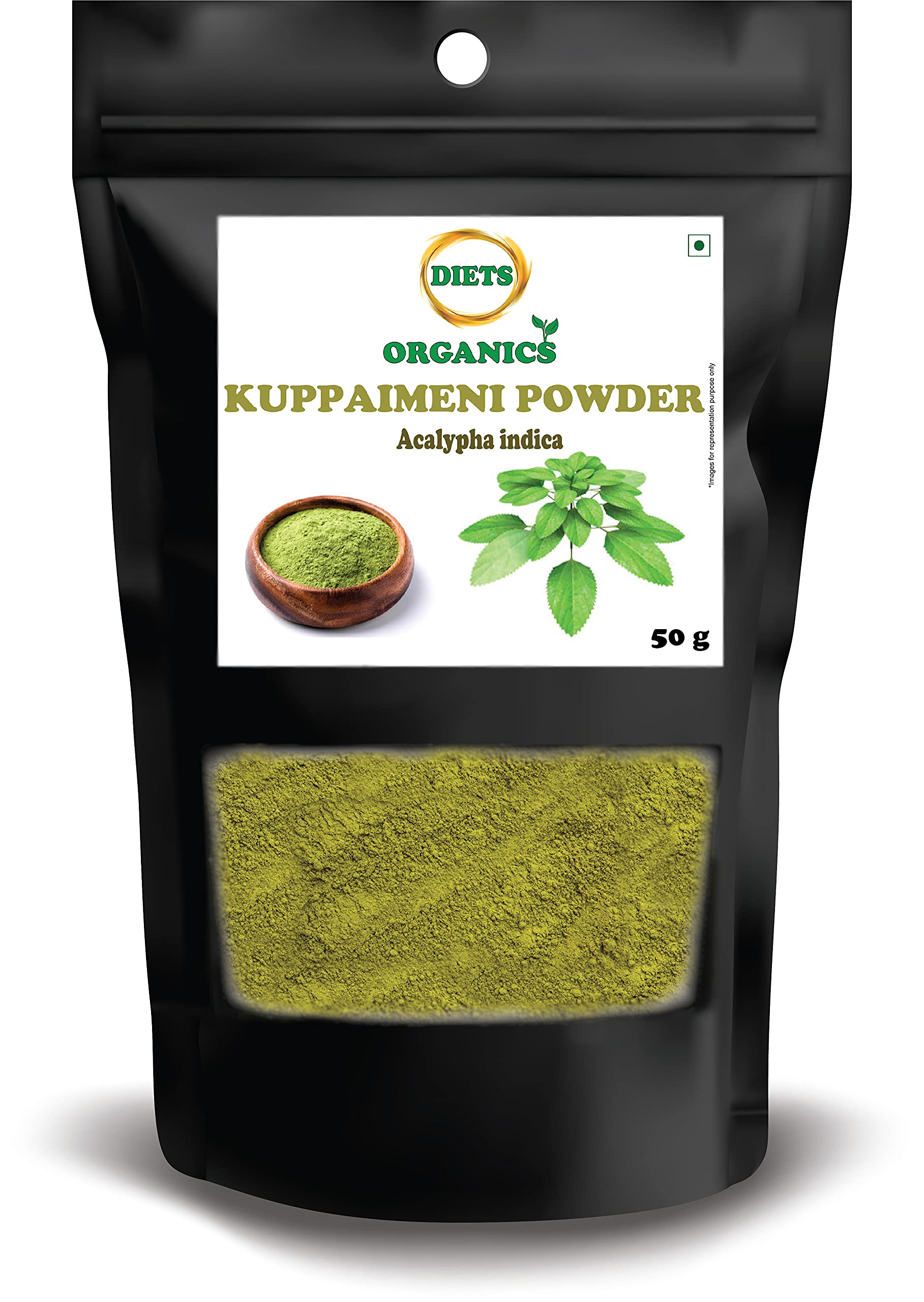 Diets Organics Kuppaimeni Powder 50GMS(2) / Acalypha indica/Indian nettle Powder-50G pack of 2