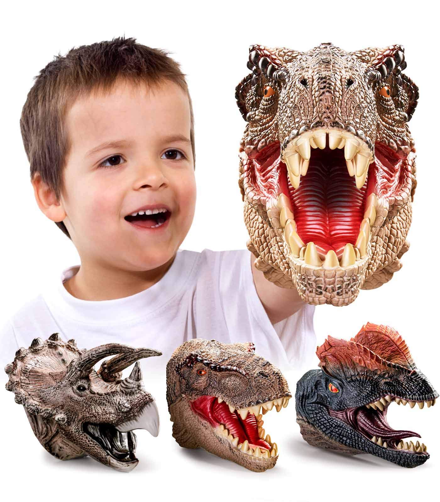 Geyiie Dinosaur Hand Puppets 3 Pack