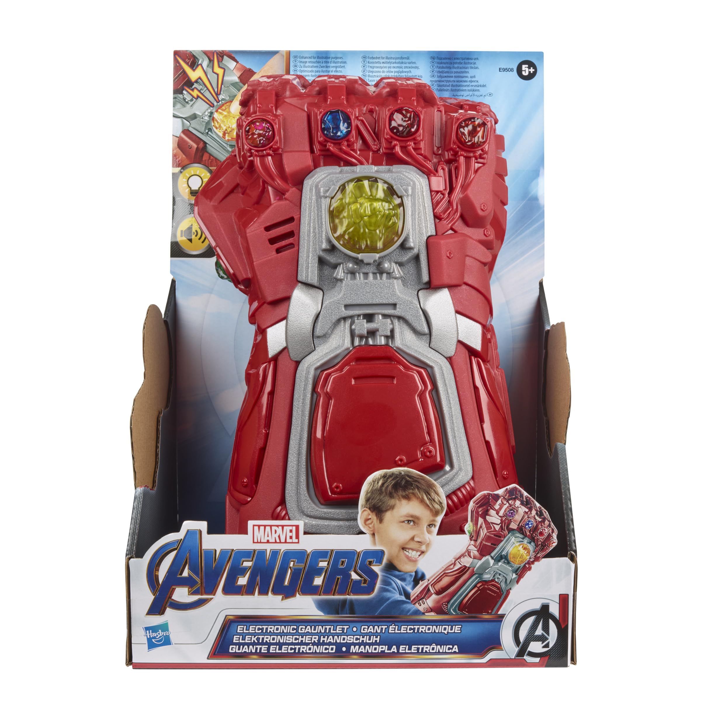 Marvel Avengers: Endgame Red Infinity Gauntlet Electronic Fist with Lights and Sounds, Role Play Super Hero Toys