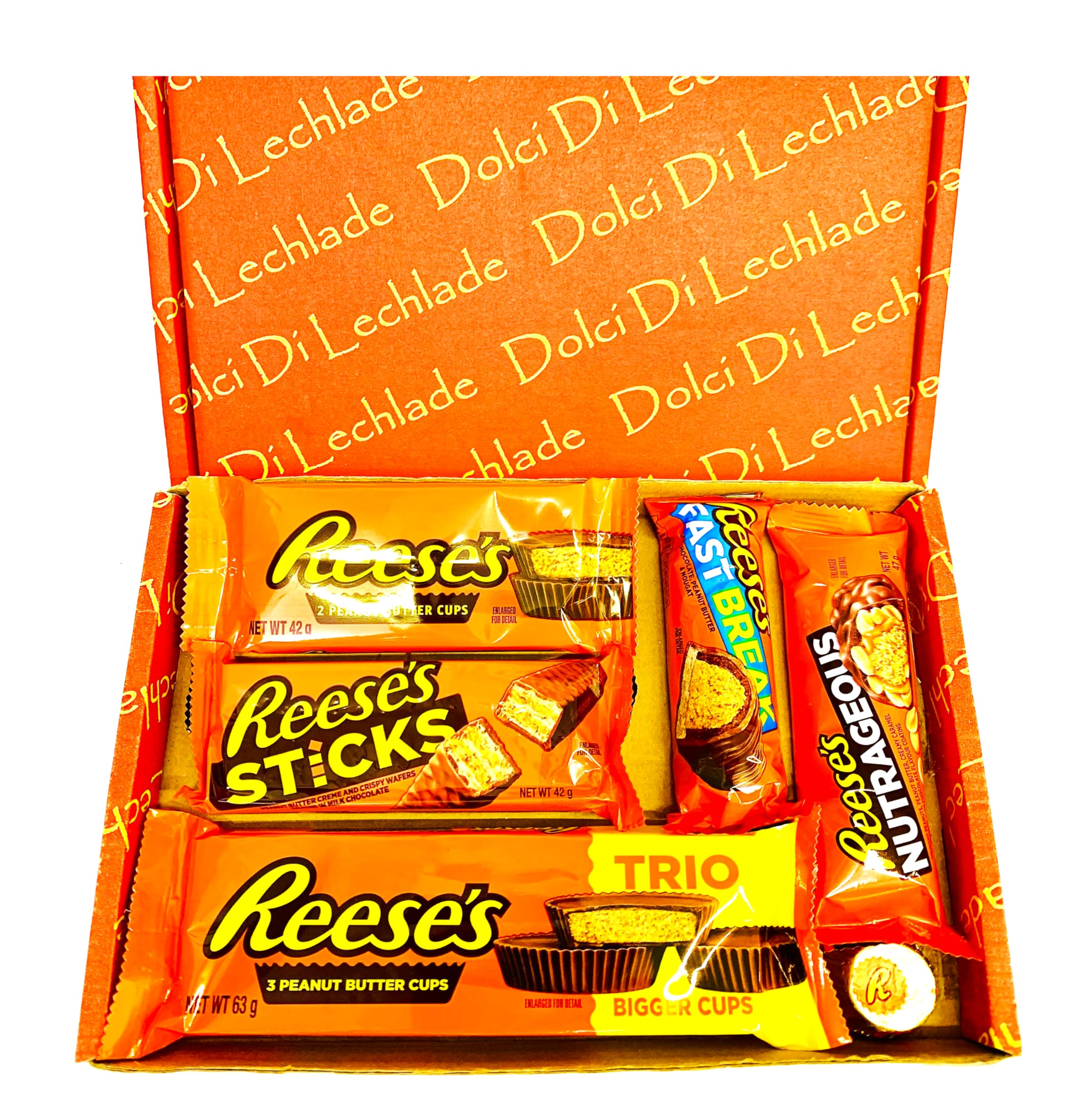 Reeses American Chocolate Gift Box | Reese's Peanut Butter Set by Dolci Di Lechlade | Reese Pieces Cups American Sweets Secret Santa Christmas Stocking Filler Present Advent Birthday