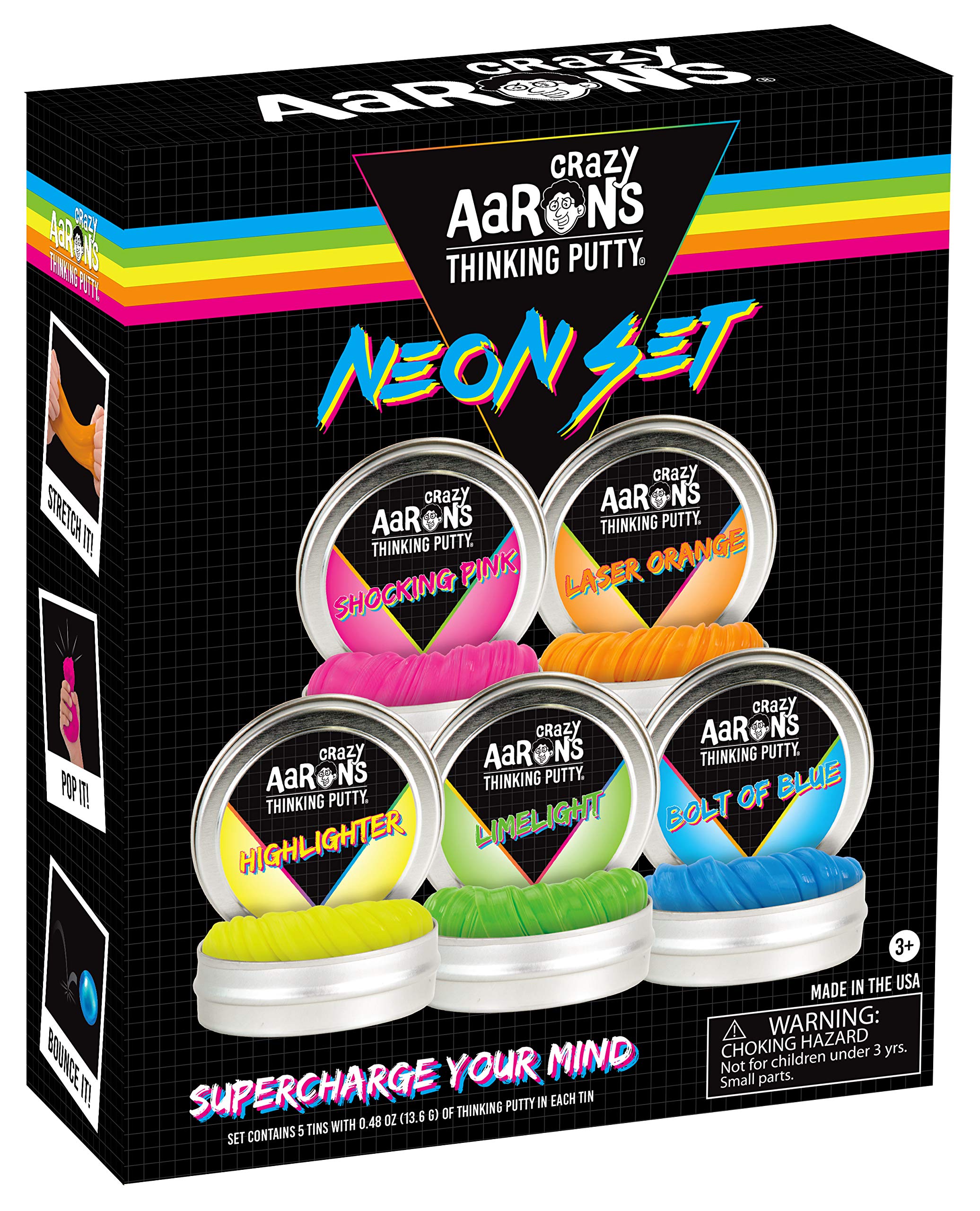 Crazy Aaron'sThinking Putty Neon Set, Multi-Colour, NES01