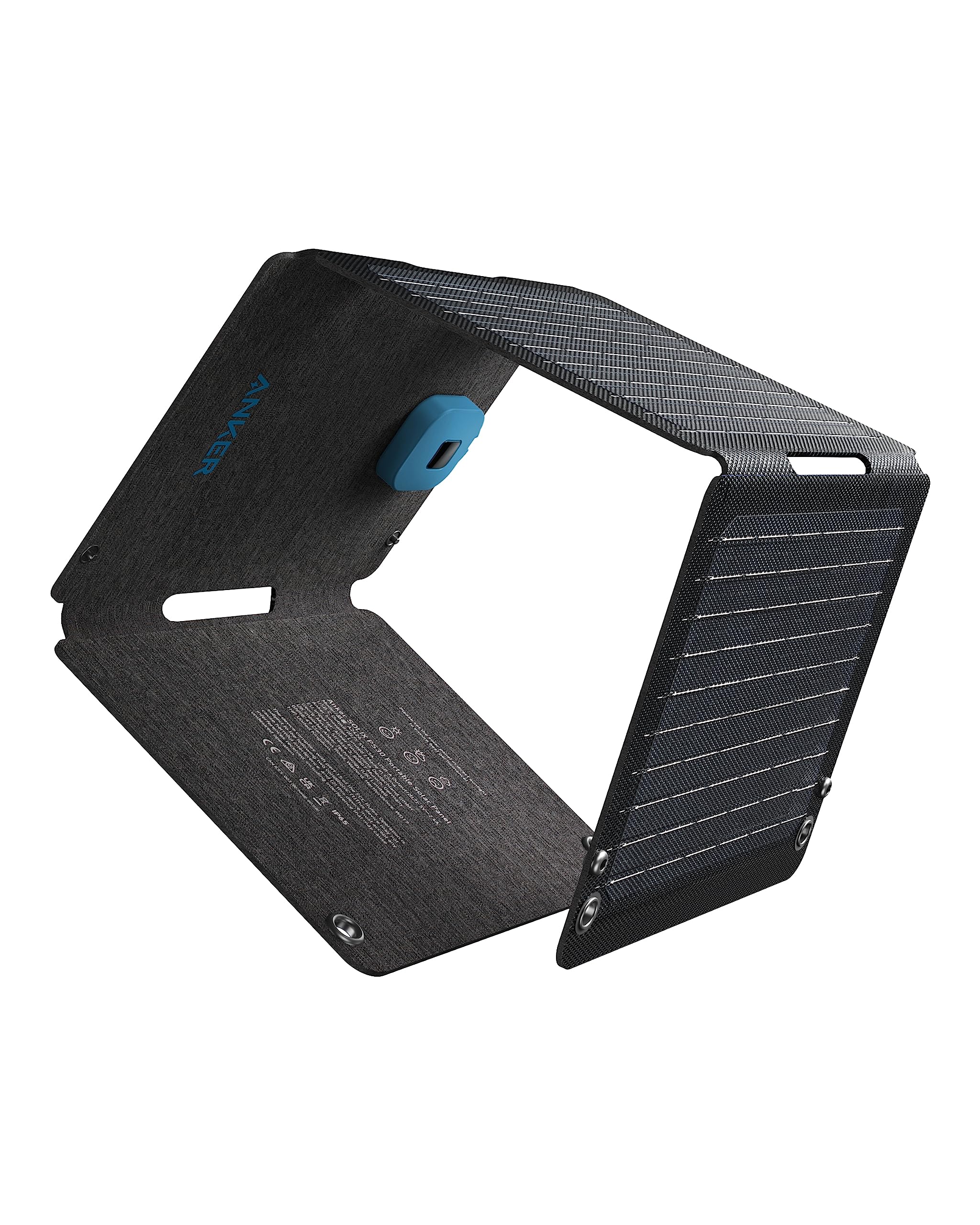 AnkerSolix PS30 Solar Panel, 30W Foldable Portable Solar Charger, IP65 Water and Dust Resistance, Ultra-Fast Charging, Charges 2 Devices at Once, for Camping, Hiking, and Outdoor Activities.