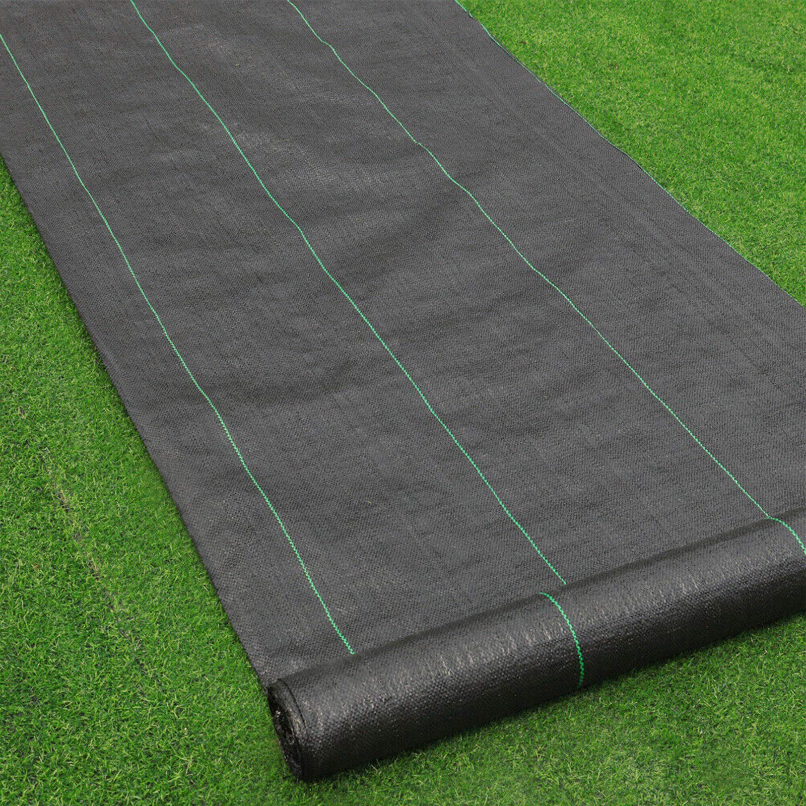 Goasis Lawn Weed Barrier Control Fabric Ground Cover Membrane Garden Landscape Driveway Weed Block Nonwoven Heavy Duty 125gsm Black (5FT x 100FT)