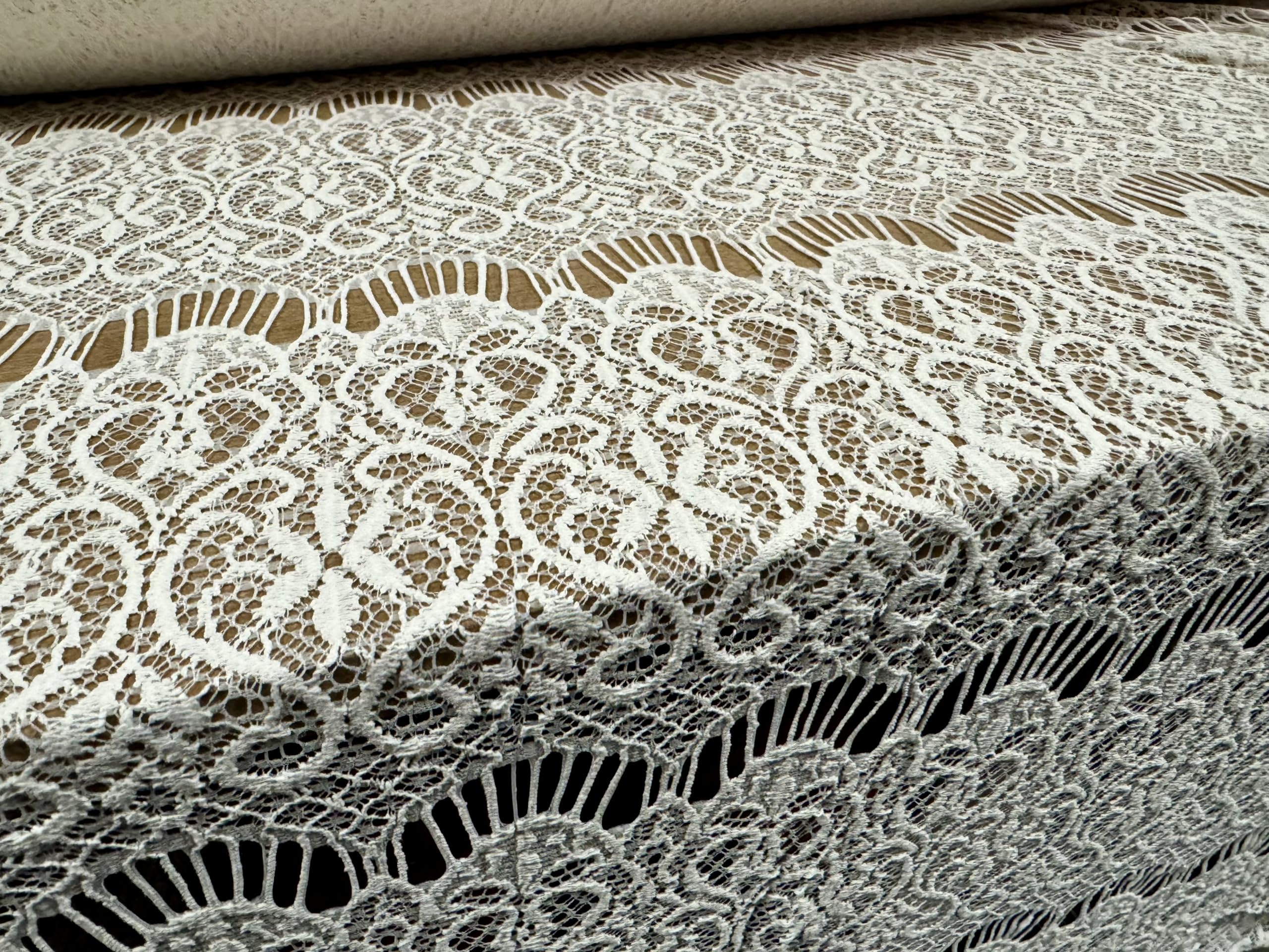 Soft Cotton lace Dress Fabric, per metre - Paisley Frill - Cotton