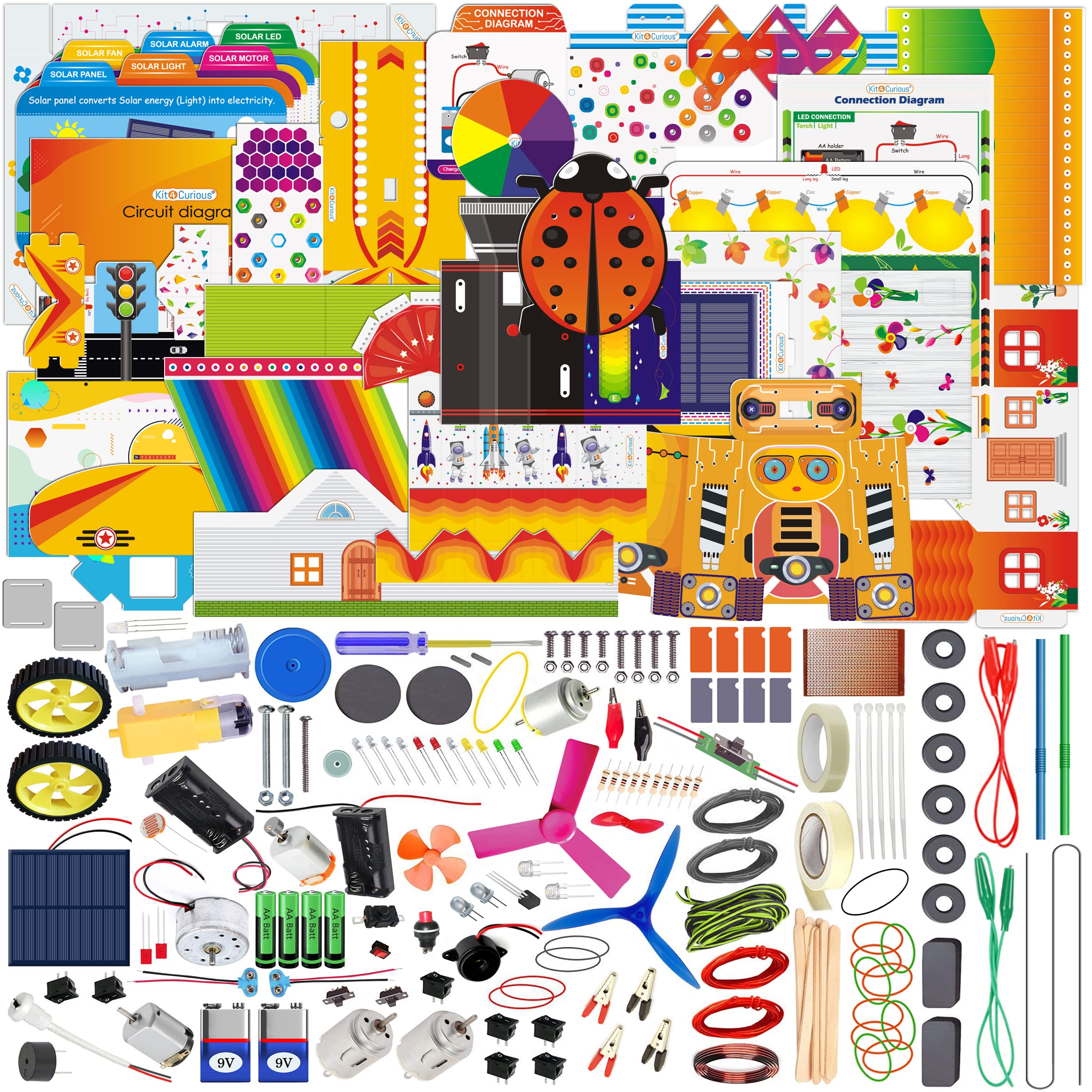 Kit4Curious® 250 Projects Super kit - Science & Fun Innovation STEM Activity kit with Instruction Manuals