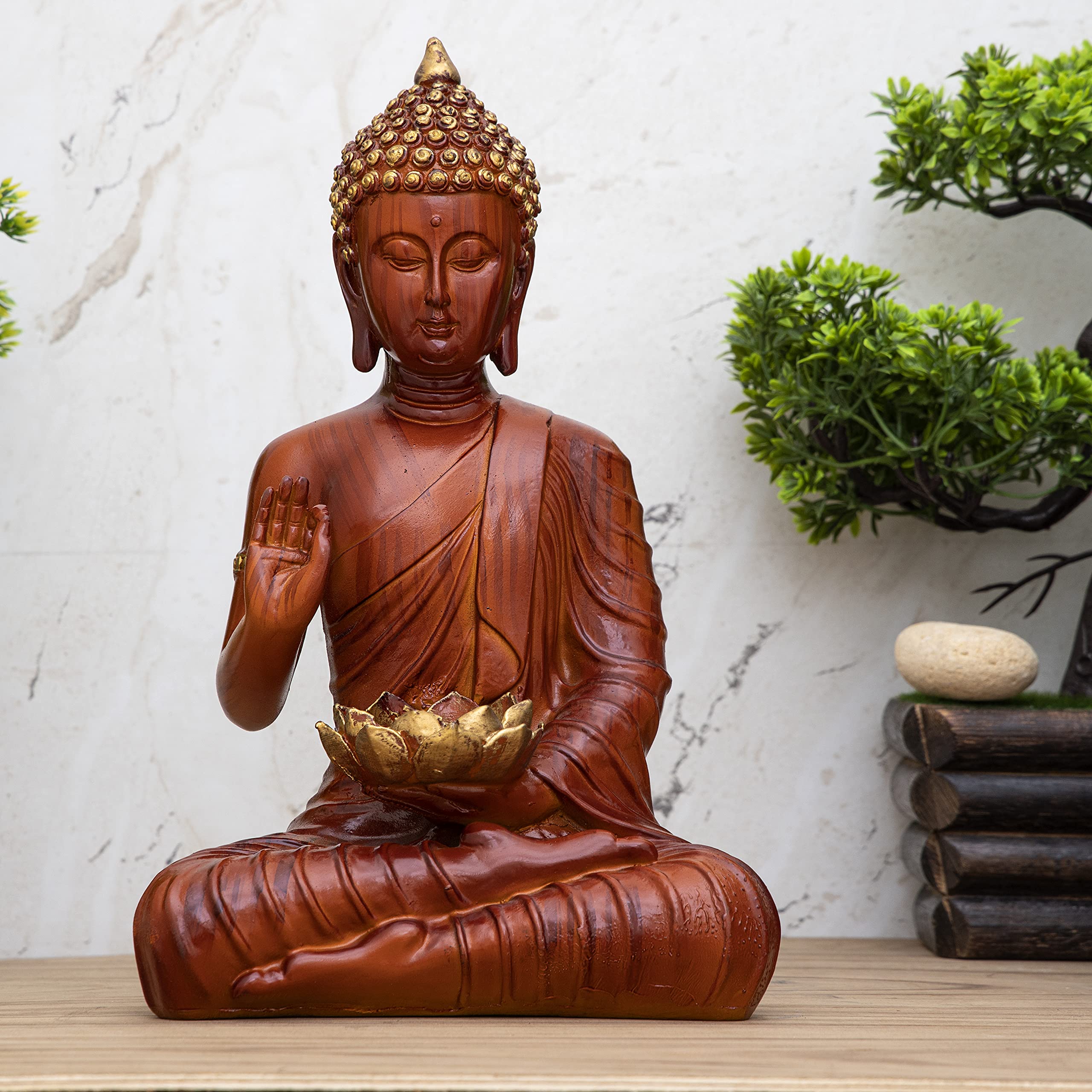 Heeran Art Polystone Home Decor Decoration Buddha Idol Statue Showpiece Gift Gifting Item-WD-DB2-(21)