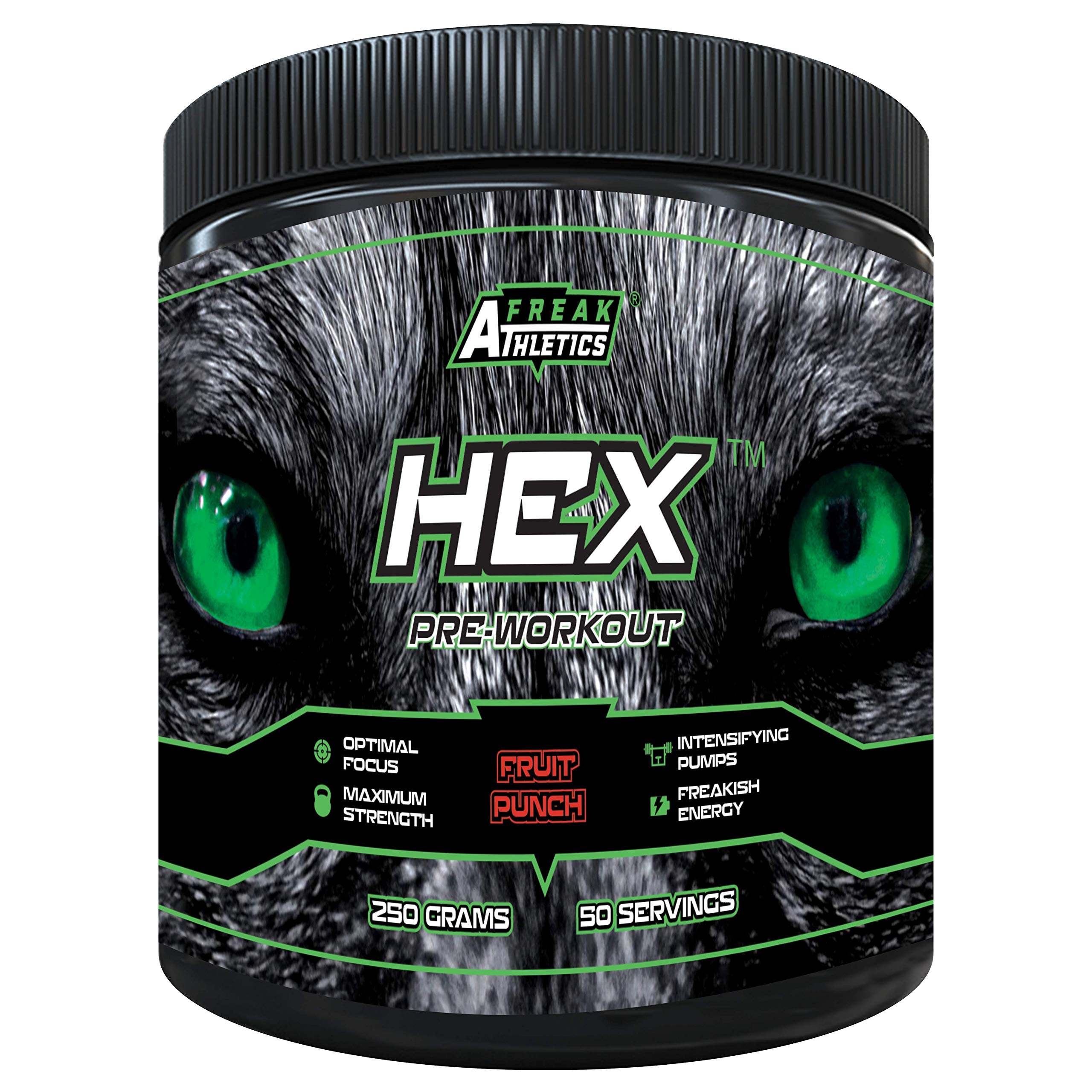 Hex Pre Workout 'Fruit Punch' - The Ultimate Pre Workout Supplement by Freak Athletics - Pre Workout Powder Available Fruit Punch - Strawberry Lime (Fruit Punch)