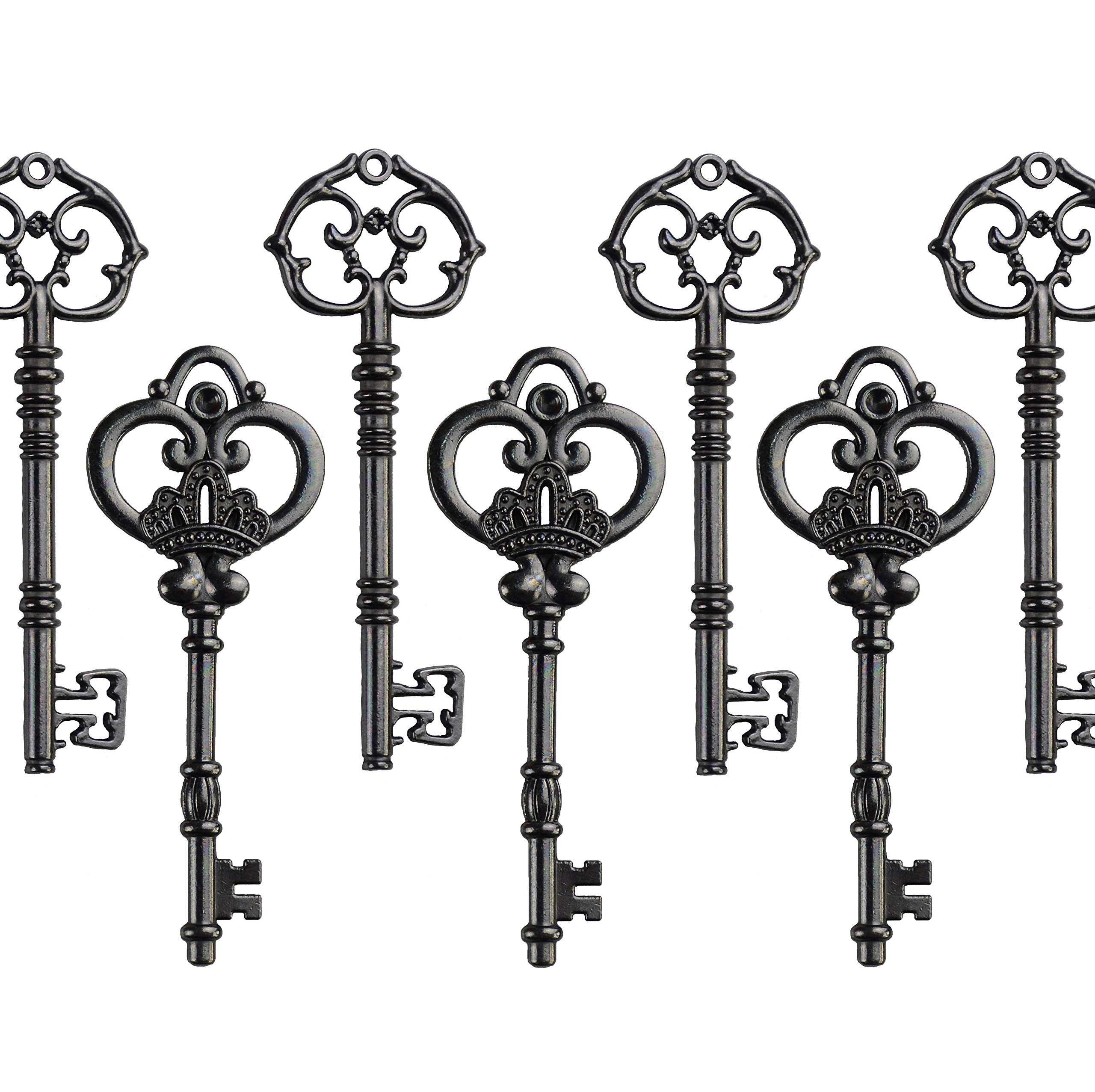 Makhry Mixed Set of 20 Extra Large Skeleton Keys in Antique Bronze - Set of 20 Keys (2 Styles) - 3 1/4" Keys