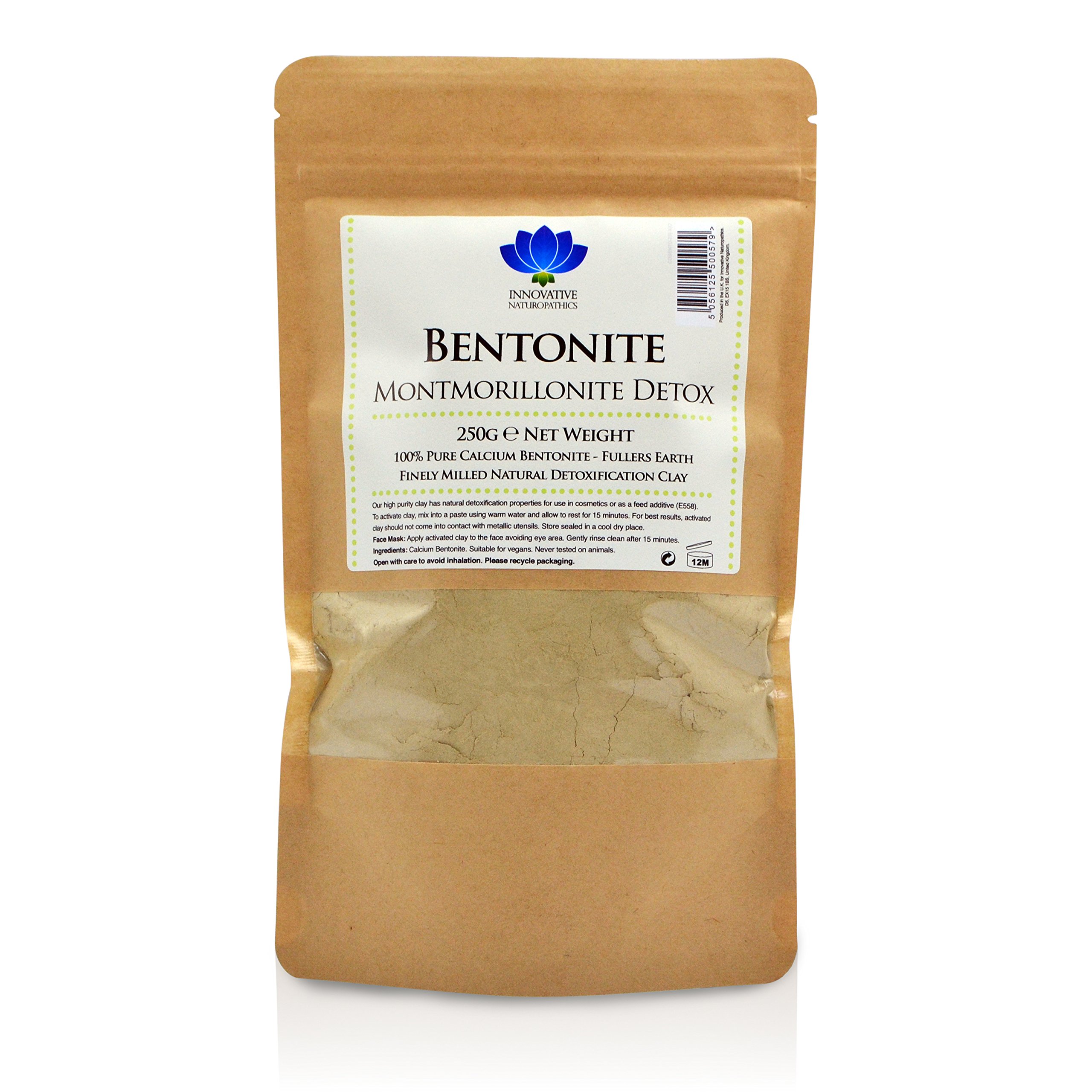 Bentonite Clay - 250g Packet - Pure Calcium Bentonite Detox