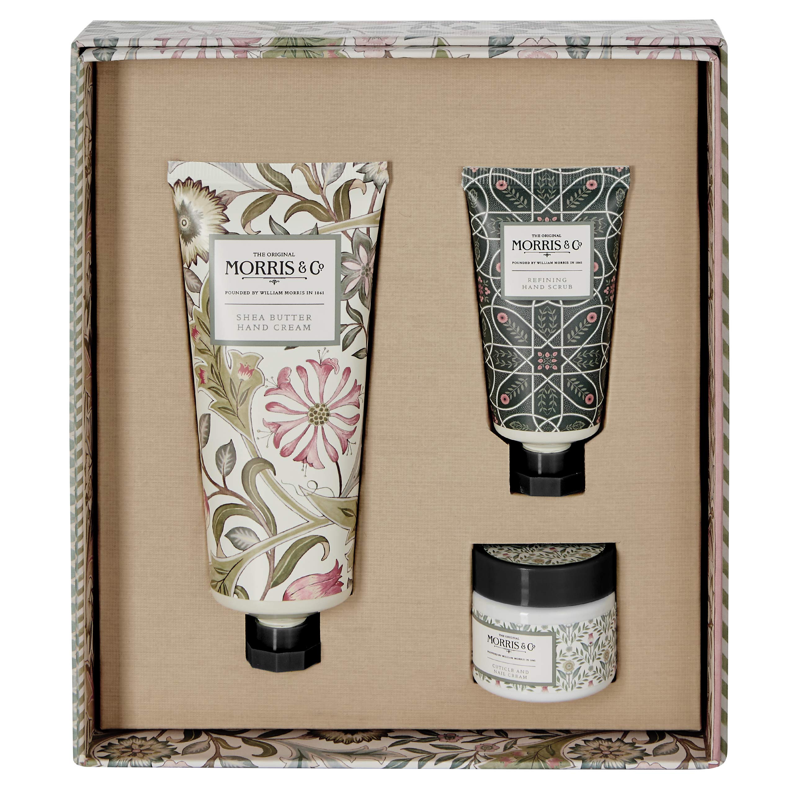 Morris & Co. Beauty Jasmine & Green Tea Hand Care Treats Set | 100ml Hand Cream, 30ml Hand Scrub & 35ml Cuticle Cream | Cruelty Free & Vegan Friendly