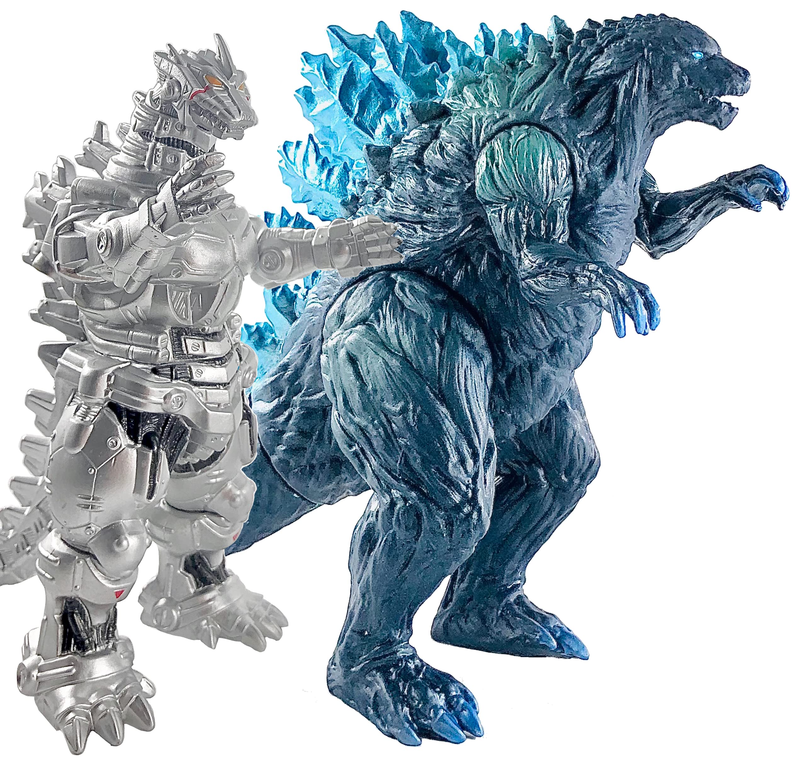 TwCare Set of 2 Mecha Godzilla Earth MechaGodzilla Kiryu Toys, Kaiju Universe Action Figures King of The Monsters Movable Joints Movie Series Soft Vinyl, Travel Bag