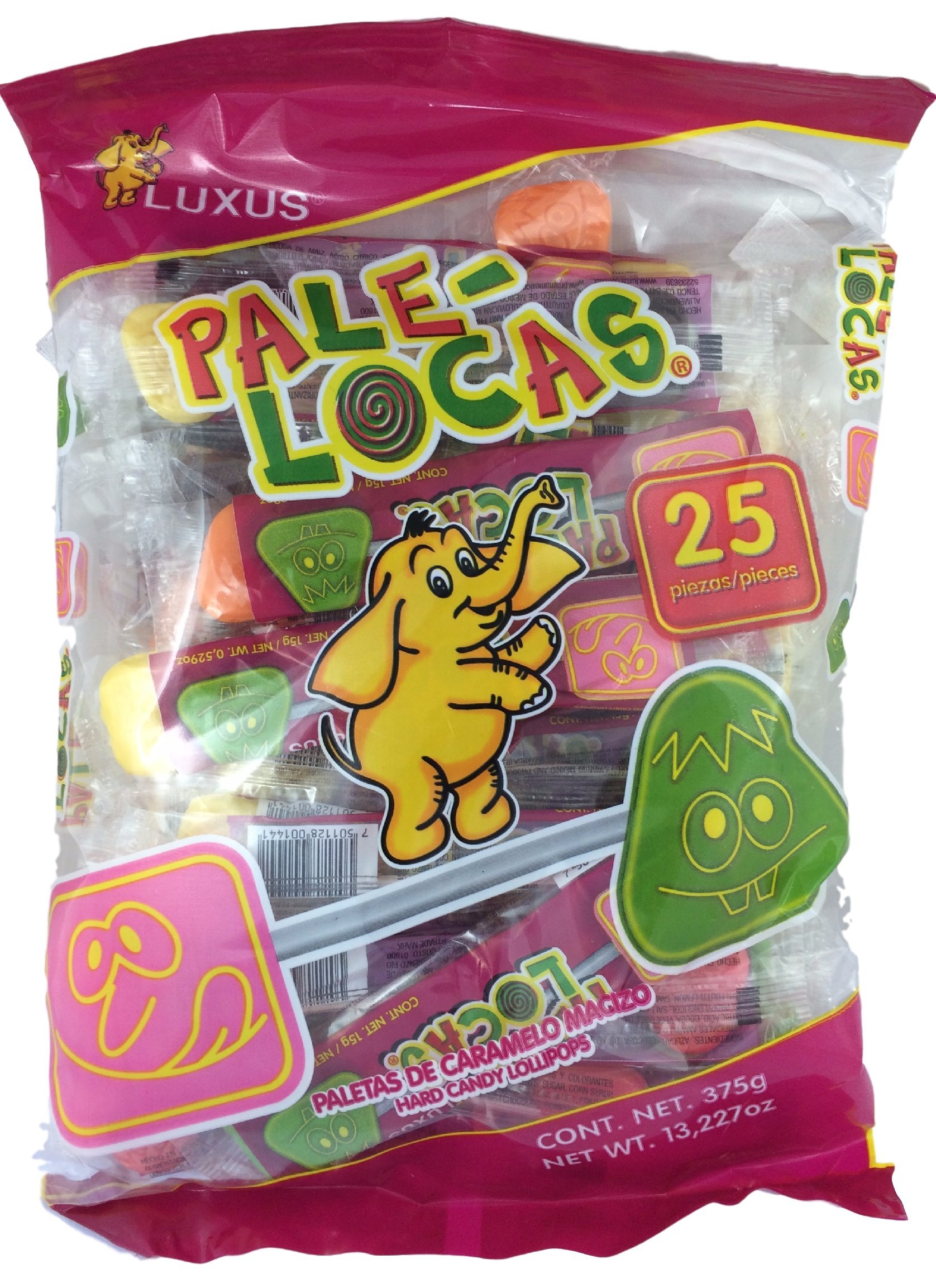 Palelocas Paletas de Caramelo Macizo Hard Candy Lollipops 25 pcs